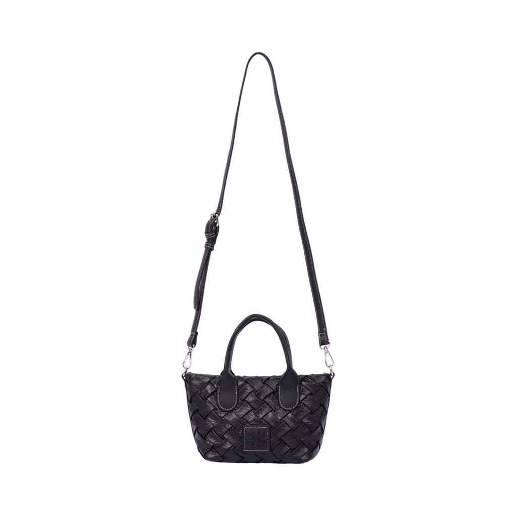Urban Weave Collection – Mini Top Handle Bag – Black