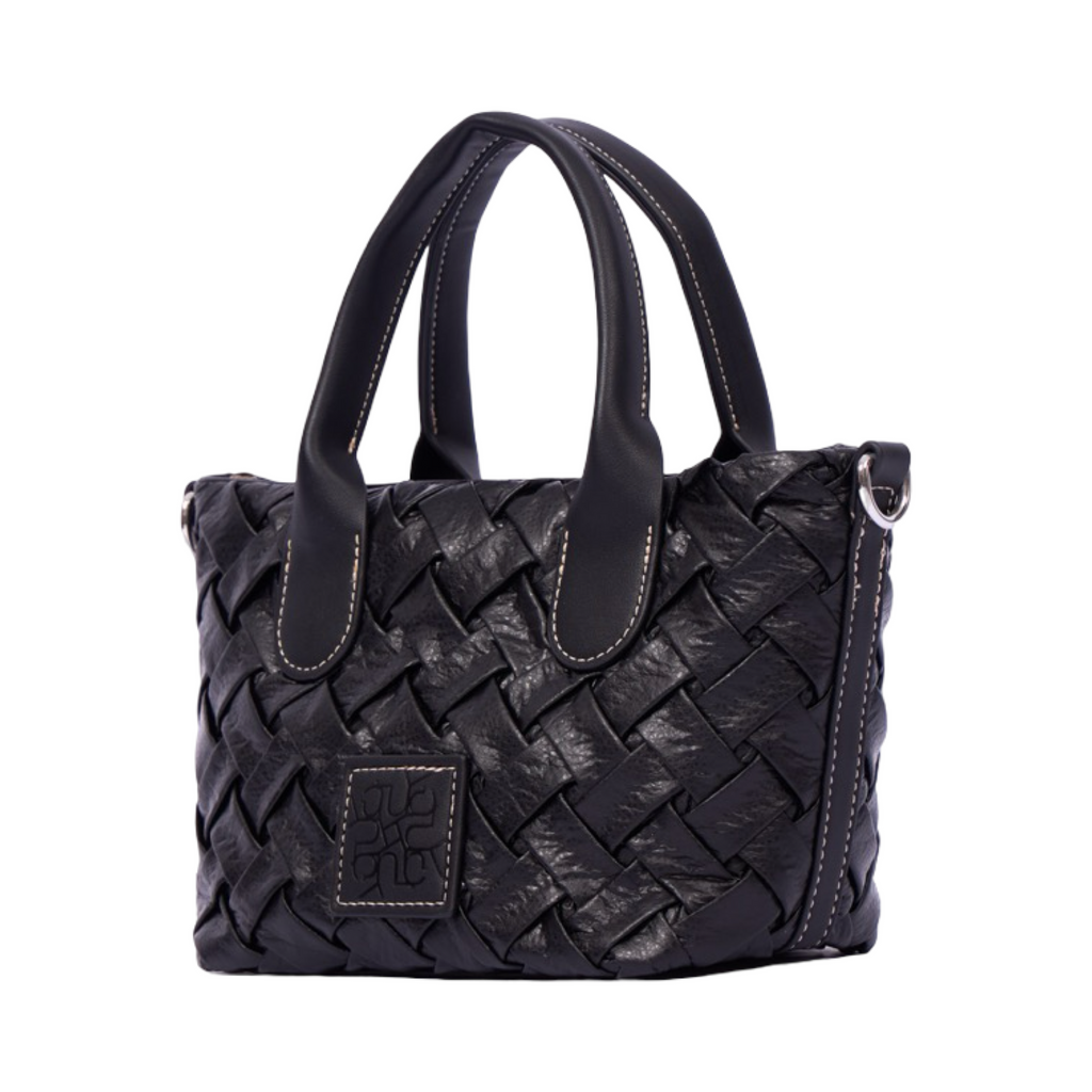 Urban Weave Collection – Mini Top Handle Bag – Black