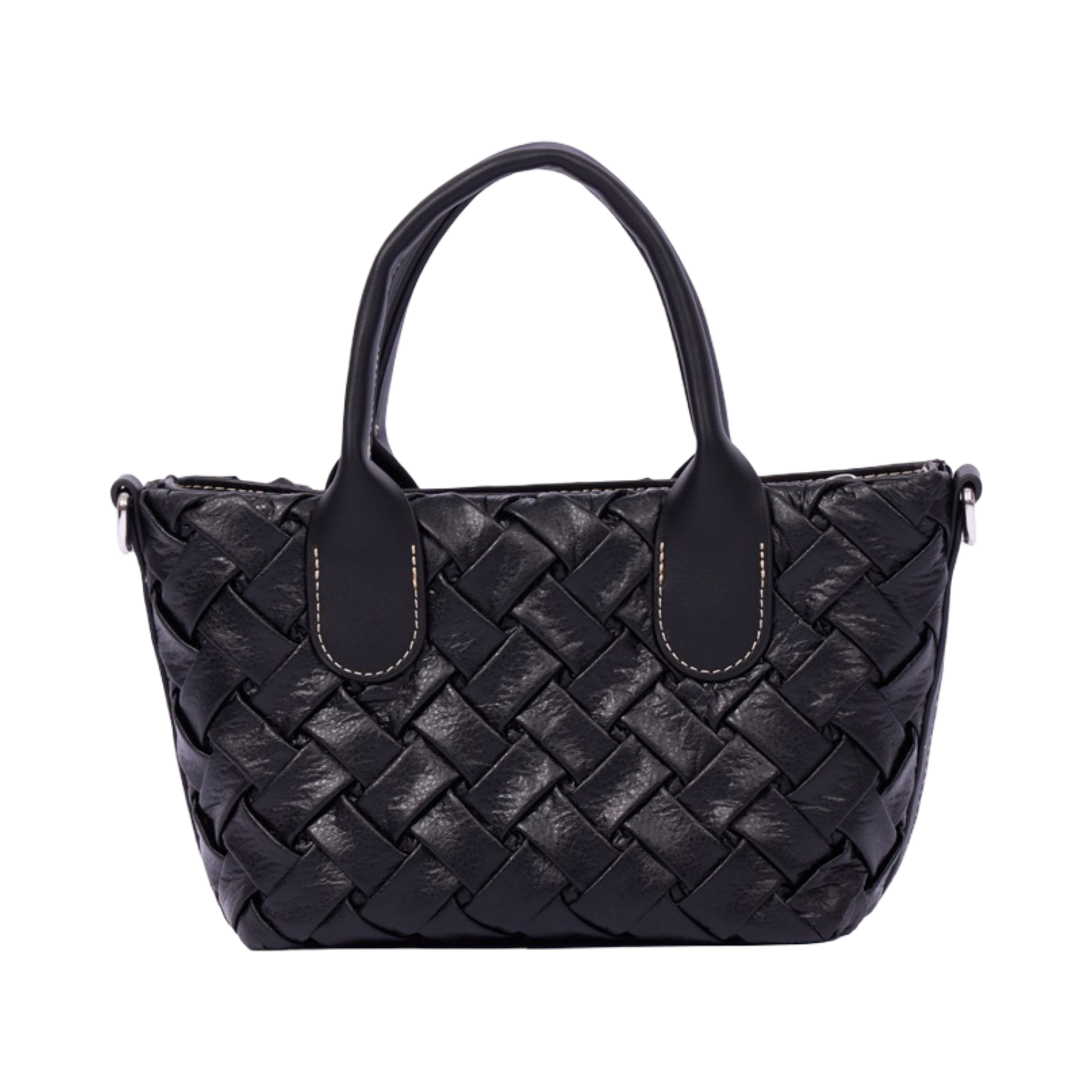 Urban Weave Collection – Mini Top Handle Bag – Black