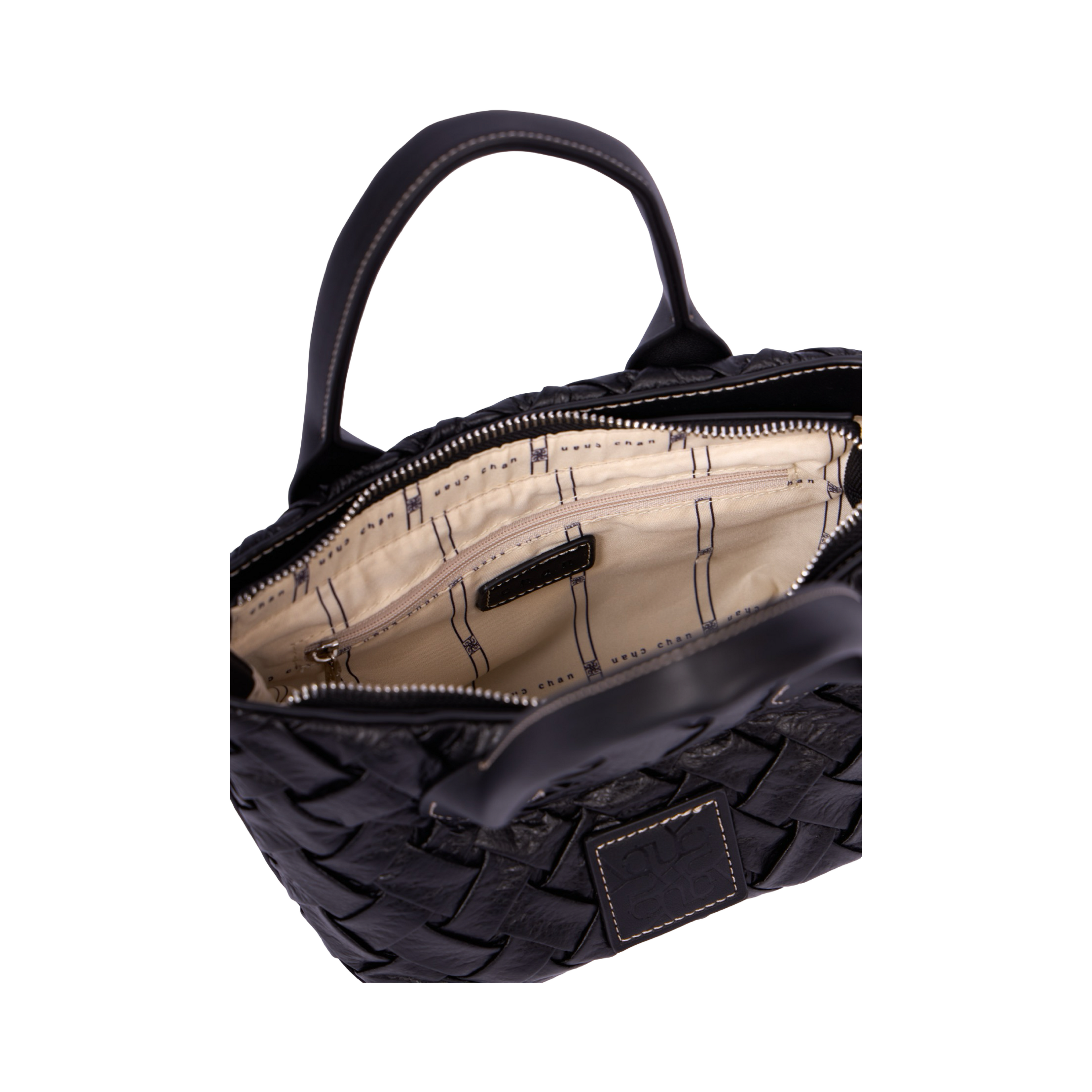 Urban Weave Collection – Mini Top Handle Bag – Black