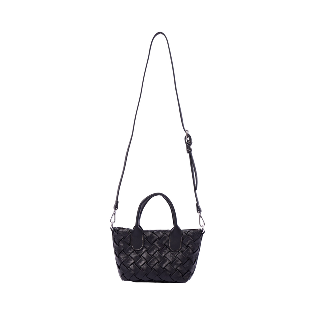 Urban Weave Collection – Mini Top Handle Bag – Black