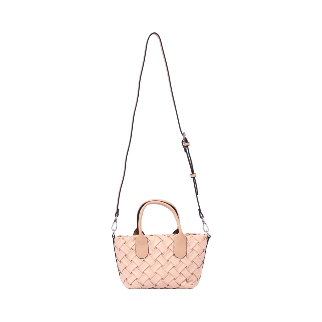 Urban Weave Collection – Mini Top Handle Bag – Beige