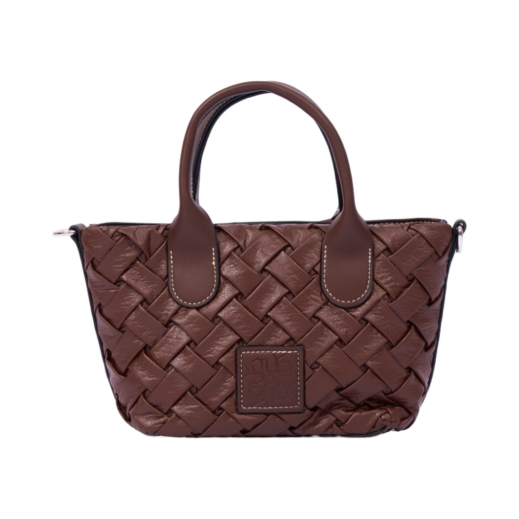 Urban Weave Collection – Mini Top Handle Bag – Chocolate