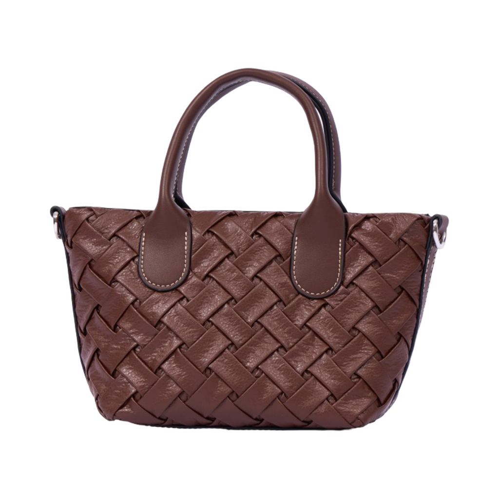 Urban Weave Collection – Mini Top Handle Bag – Chocolate