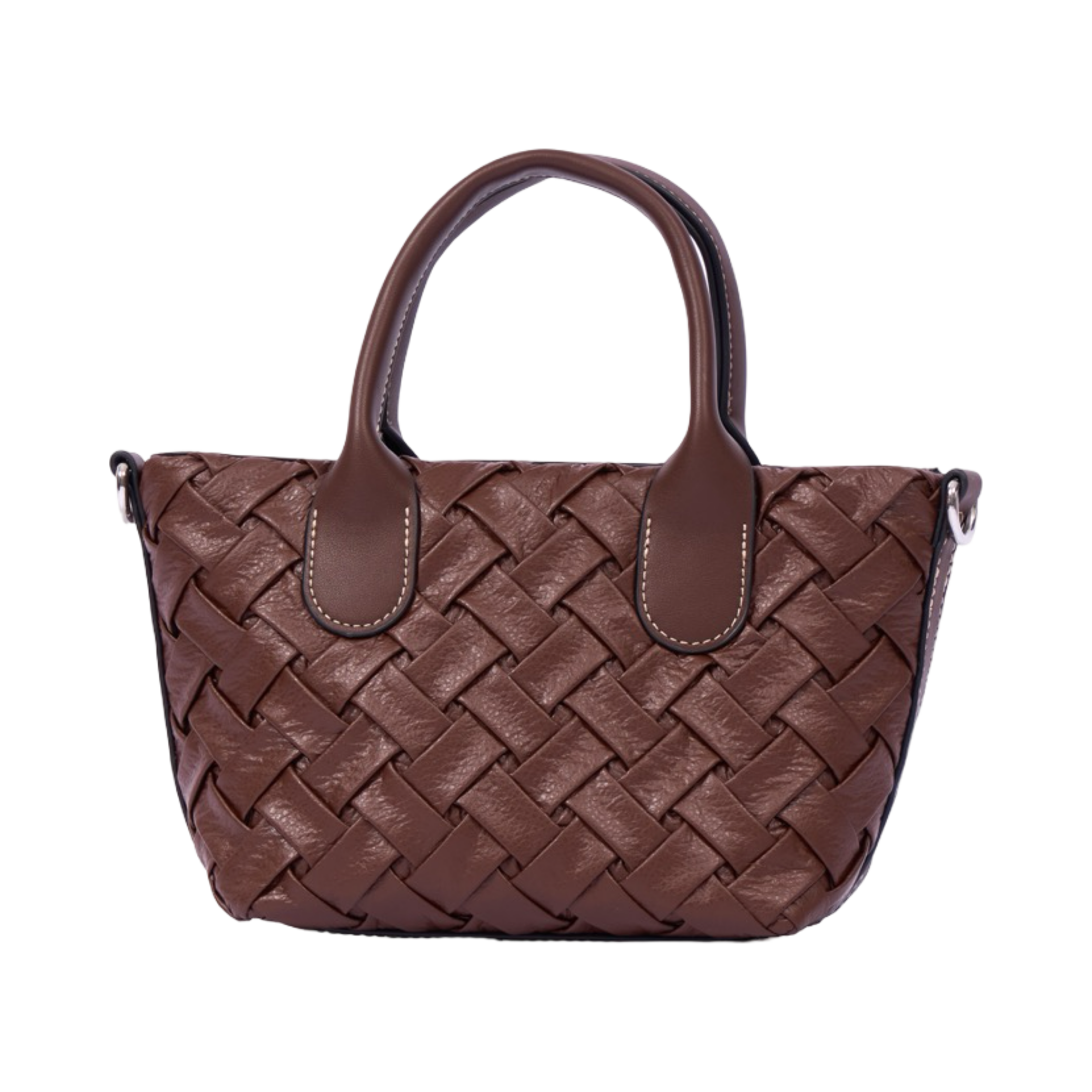 Urban Weave Collection – Mini Top Handle Bag – Chocolate
