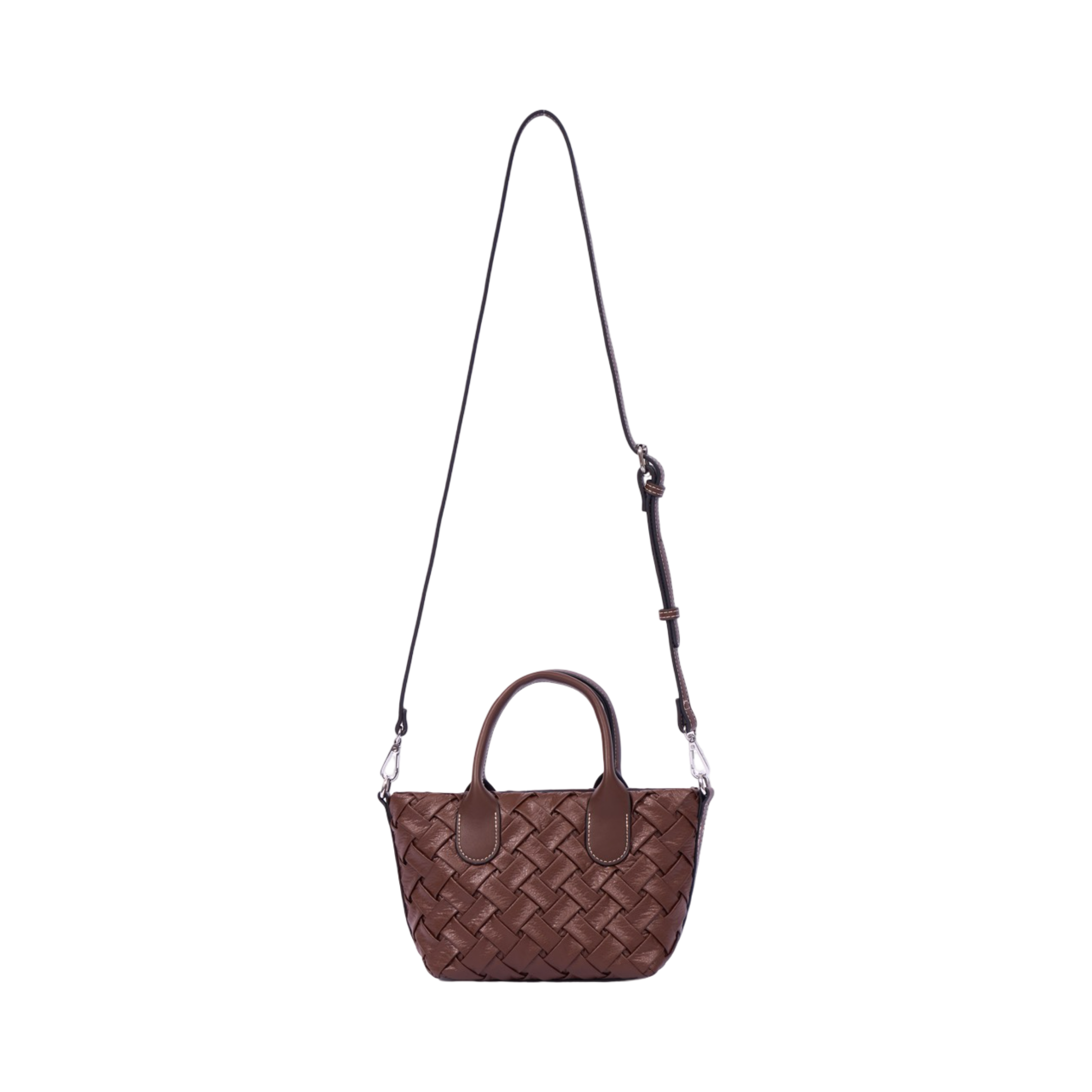 Urban Weave Collection – Mini Top Handle Bag – Chocolate