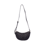 Urban Weave – Half Moon Crossbody Bag – Black