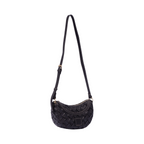 Urban Weave – Half Moon Crossbody Bag – Black