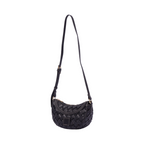 Urban Weave – Half Moon Crossbody Bag – Black