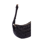 Urban Weave – Half Moon Crossbody Bag – Black