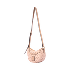 Urban Weave – Half Moon Crossbody Bag – Beige