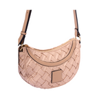 Urban Weave – Half Moon Crossbody Bag – Beige