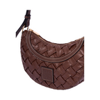 Urban Weave – Half Moon Crossbody Bag – Chocolate