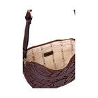 Urban Weave – Half Moon Crossbody Bag – Chocolate