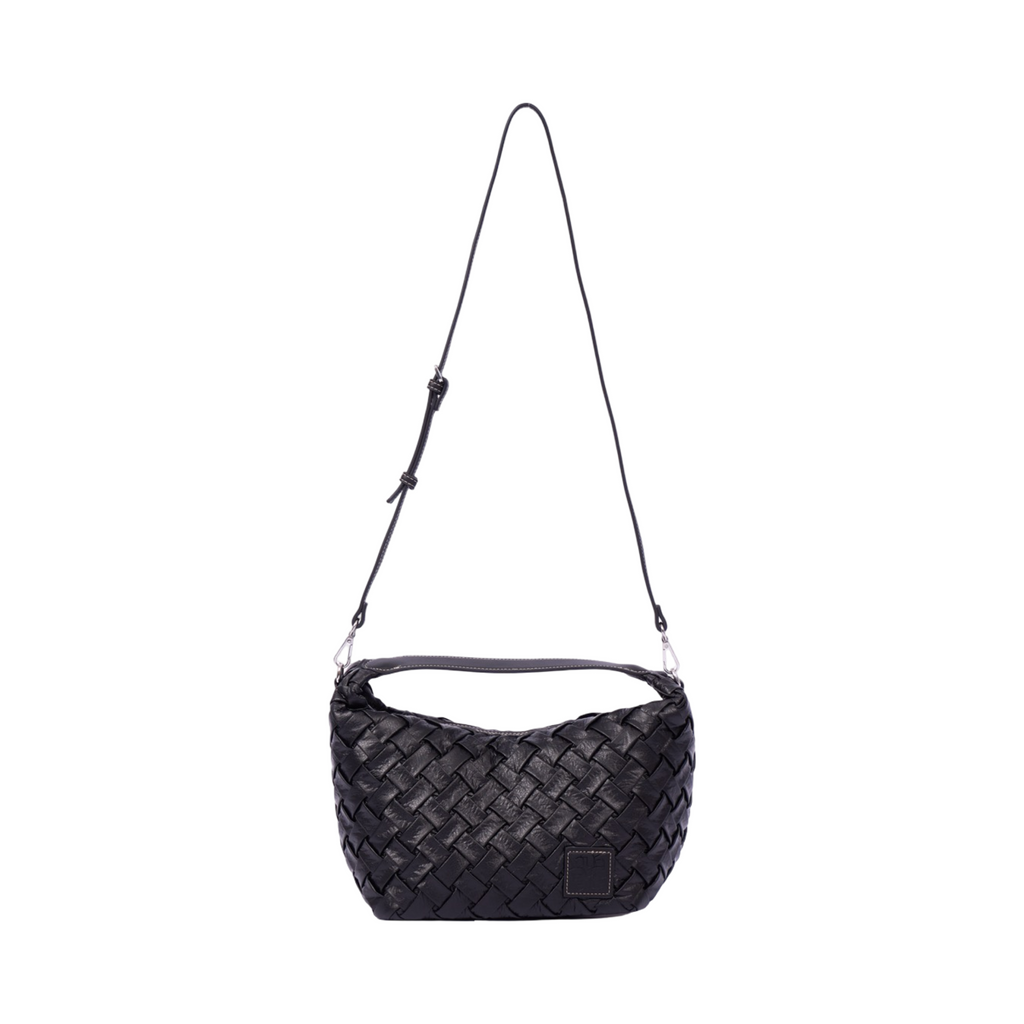 Urban Weave Collection – Crescent Shoulder Bag – Black