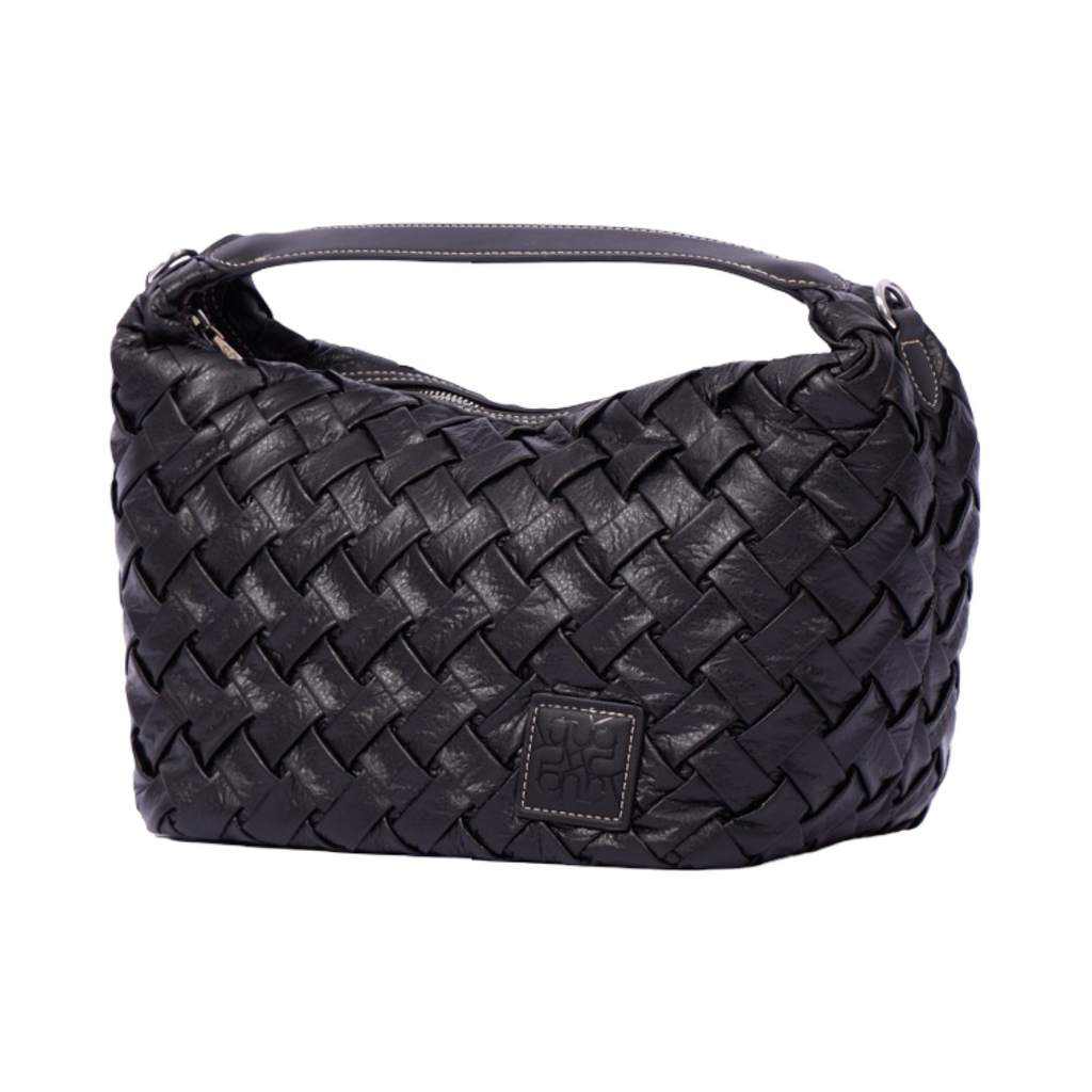 Urban Weave Collection – Crescent Shoulder Bag – Black