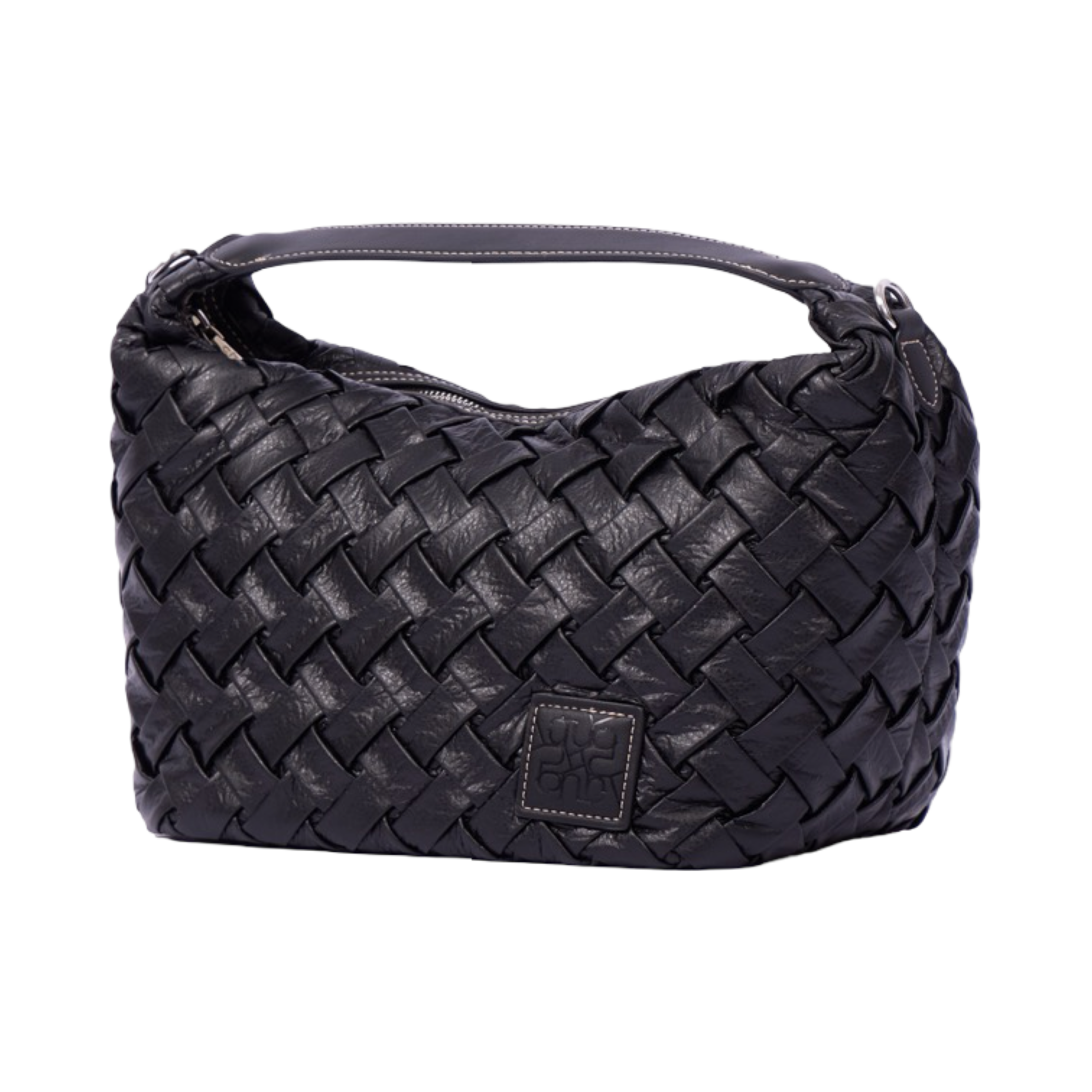 Urban Weave Collection – Crescent Shoulder Bag – Black