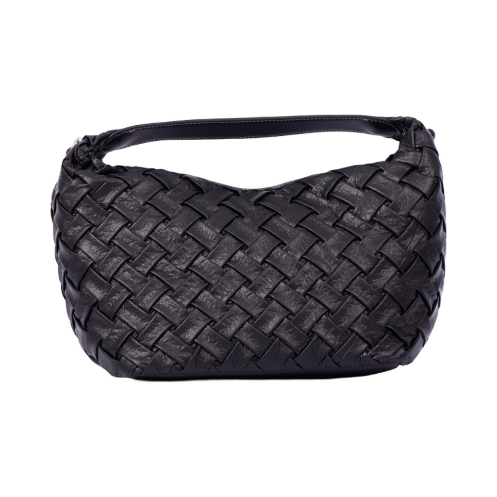 Urban Weave Collection – Crescent Shoulder Bag – Black