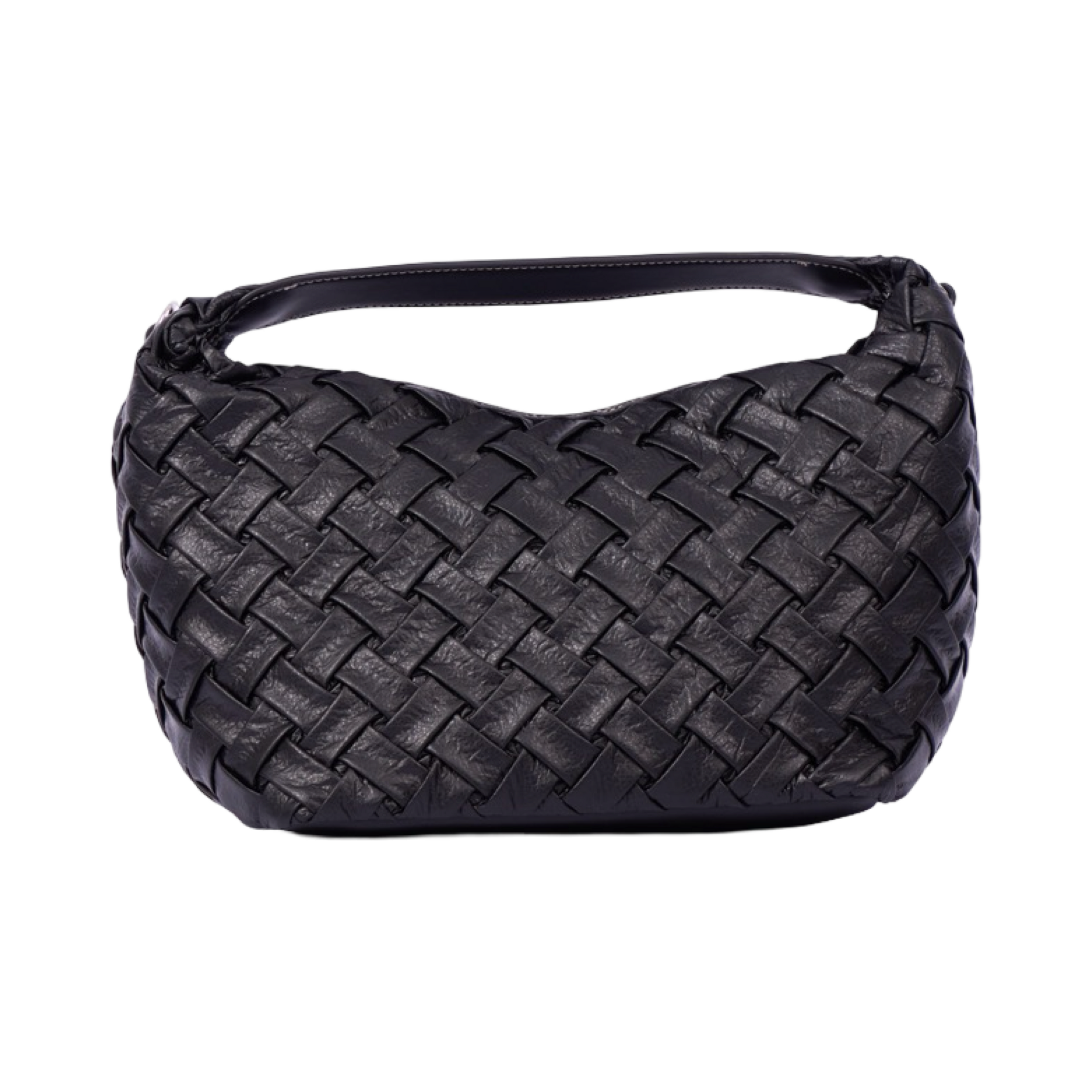Urban Weave Collection – Crescent Shoulder Bag – Black