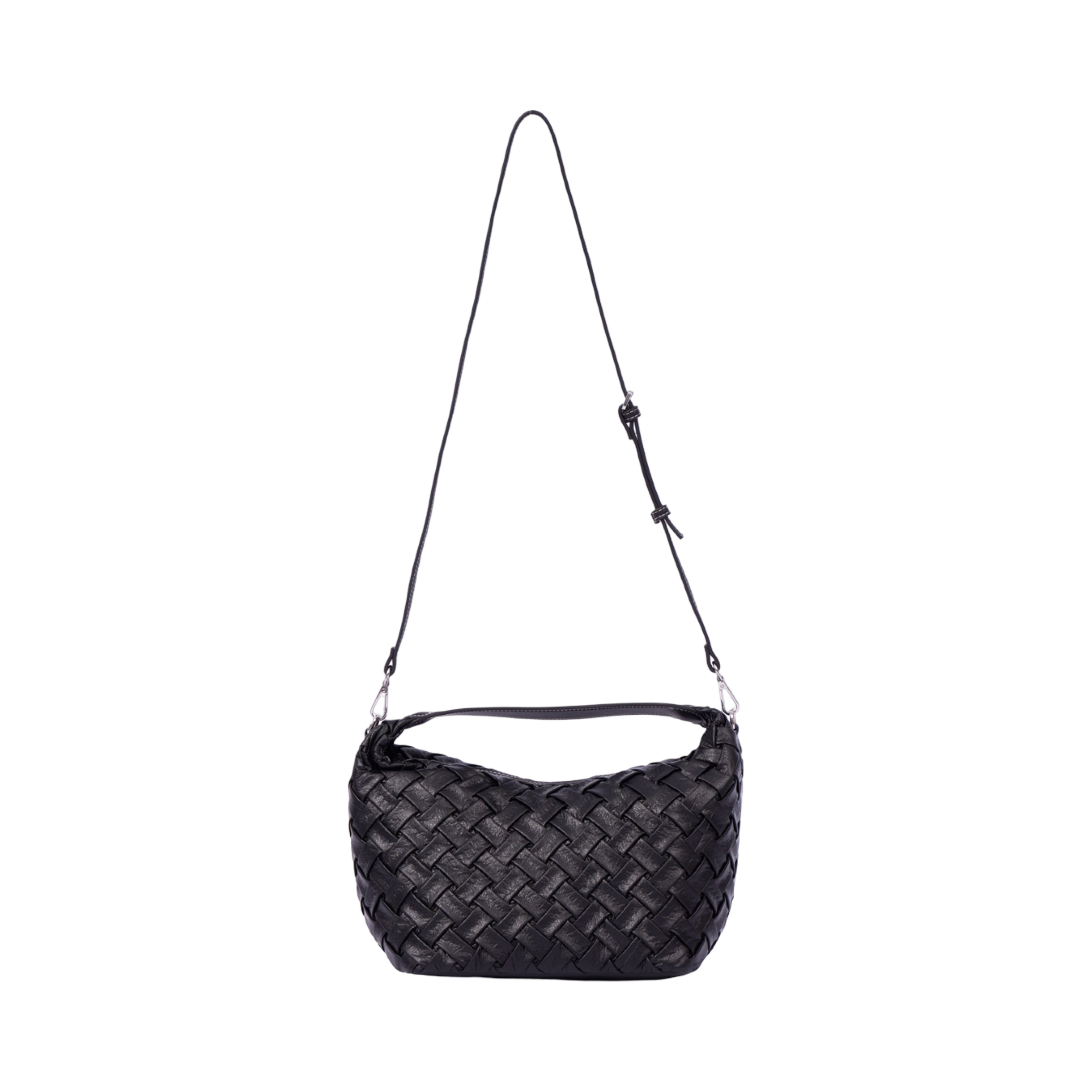 Urban Weave Collection – Crescent Shoulder Bag – Black