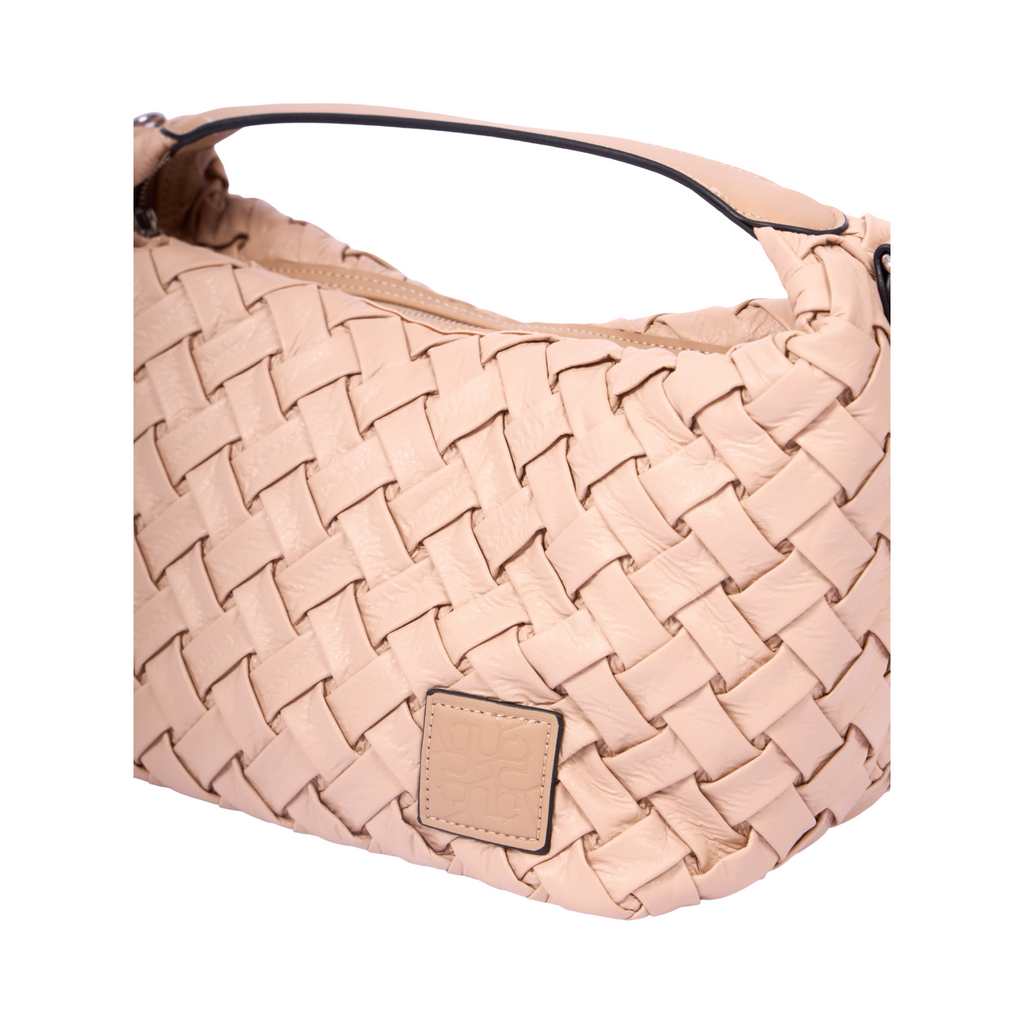 Urban Weave Collection – Crescent Shoulder Bag – Beige