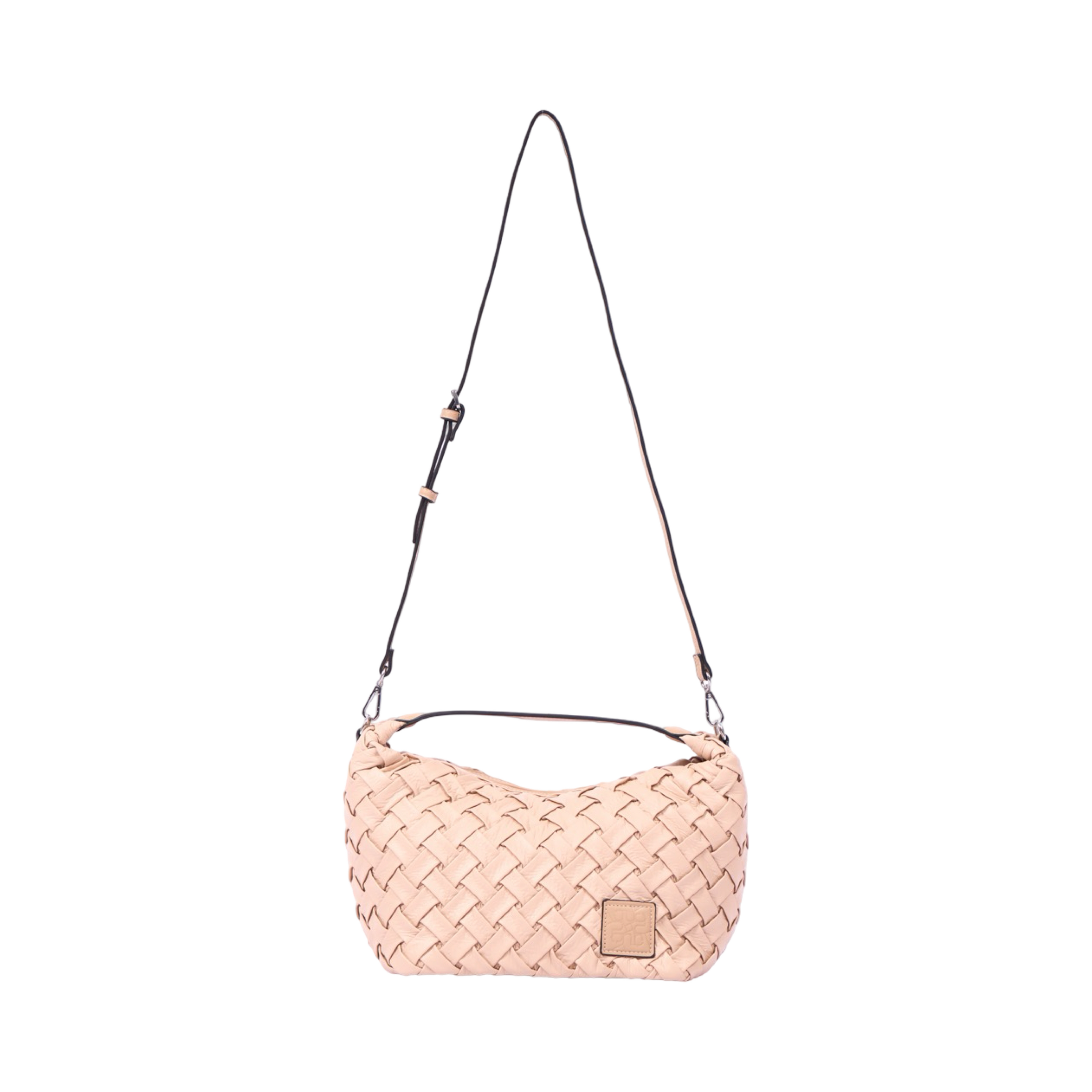 Urban Weave Collection – Crescent Shoulder Bag – Beige