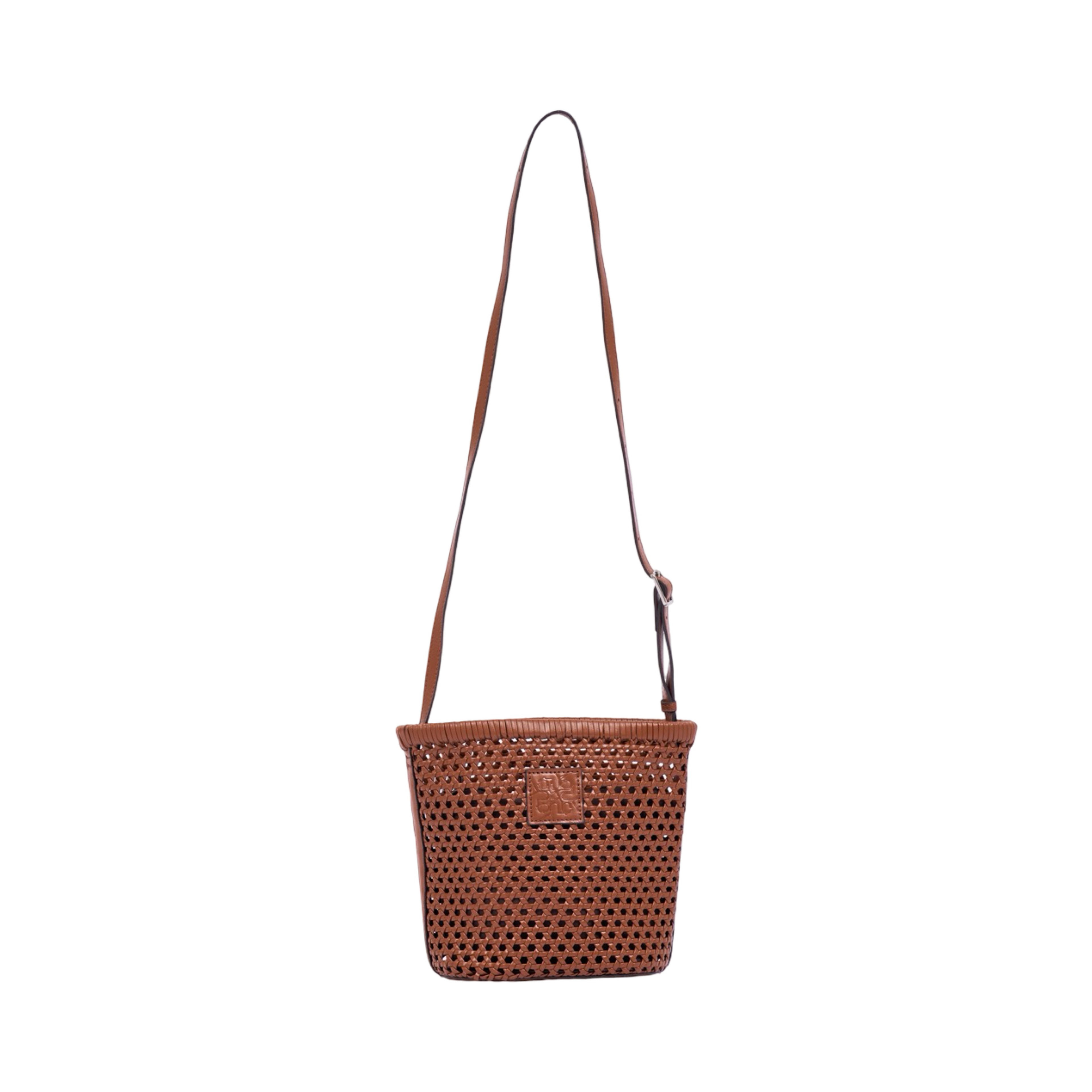 Everyday Earth – Woven Basket Crossbody Bag – Chestnut Brown