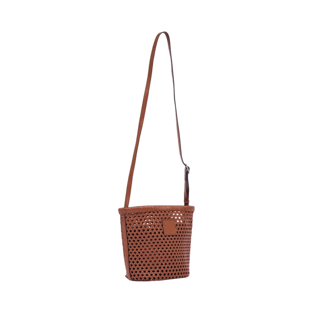 Everyday Earth – Woven Basket Crossbody Bag – Chestnut Brown