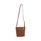 Urban Weave – Woven Basket Crossbody Bag – Chestnut Brown