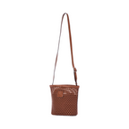 Urban Weave – Woven Basket Crossbody Bag – Chestnut Brown