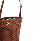 Urban Weave – Woven Basket Crossbody Bag – Chestnut Brown