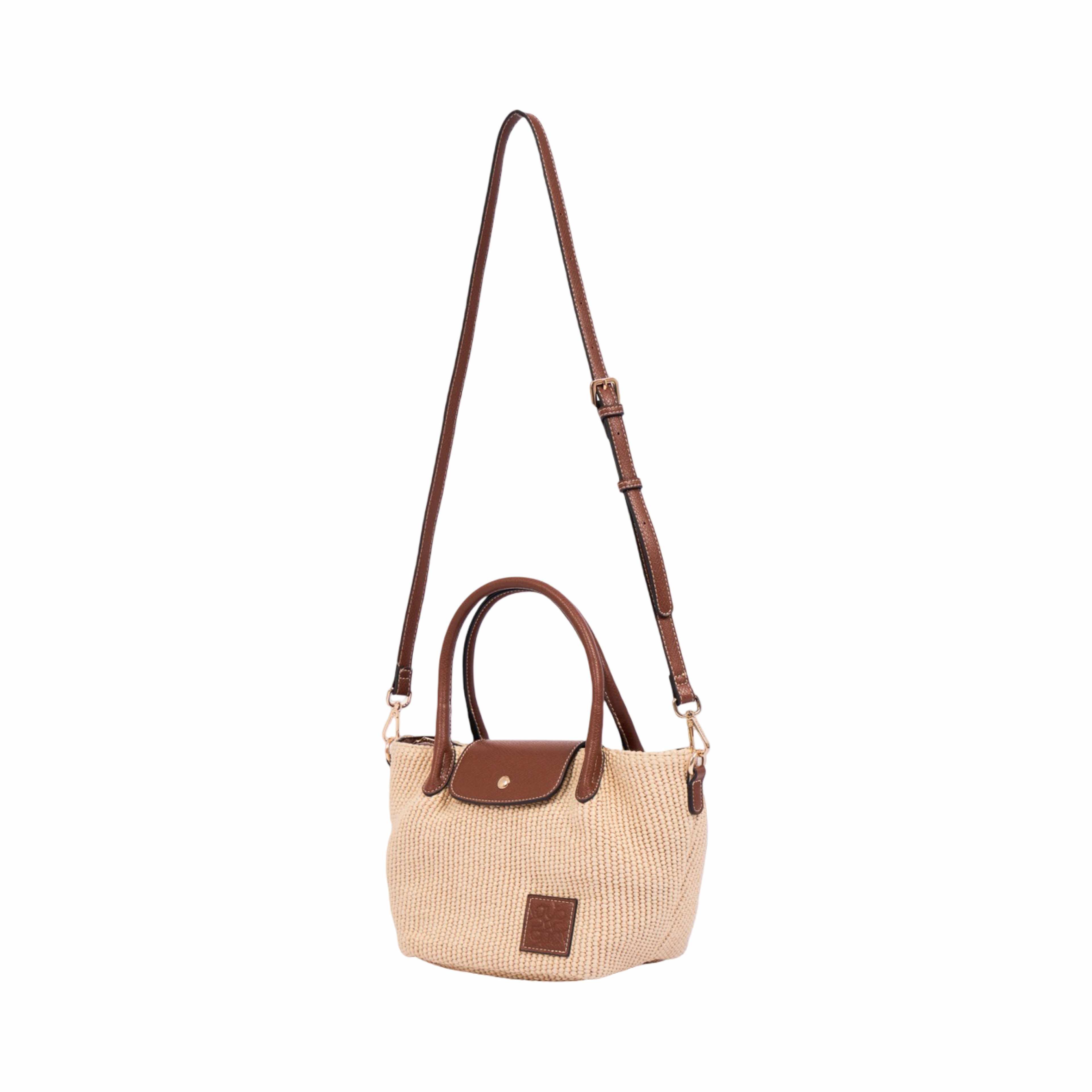 Resort Weave – Woven Mini Shoulder Bag S – Brown