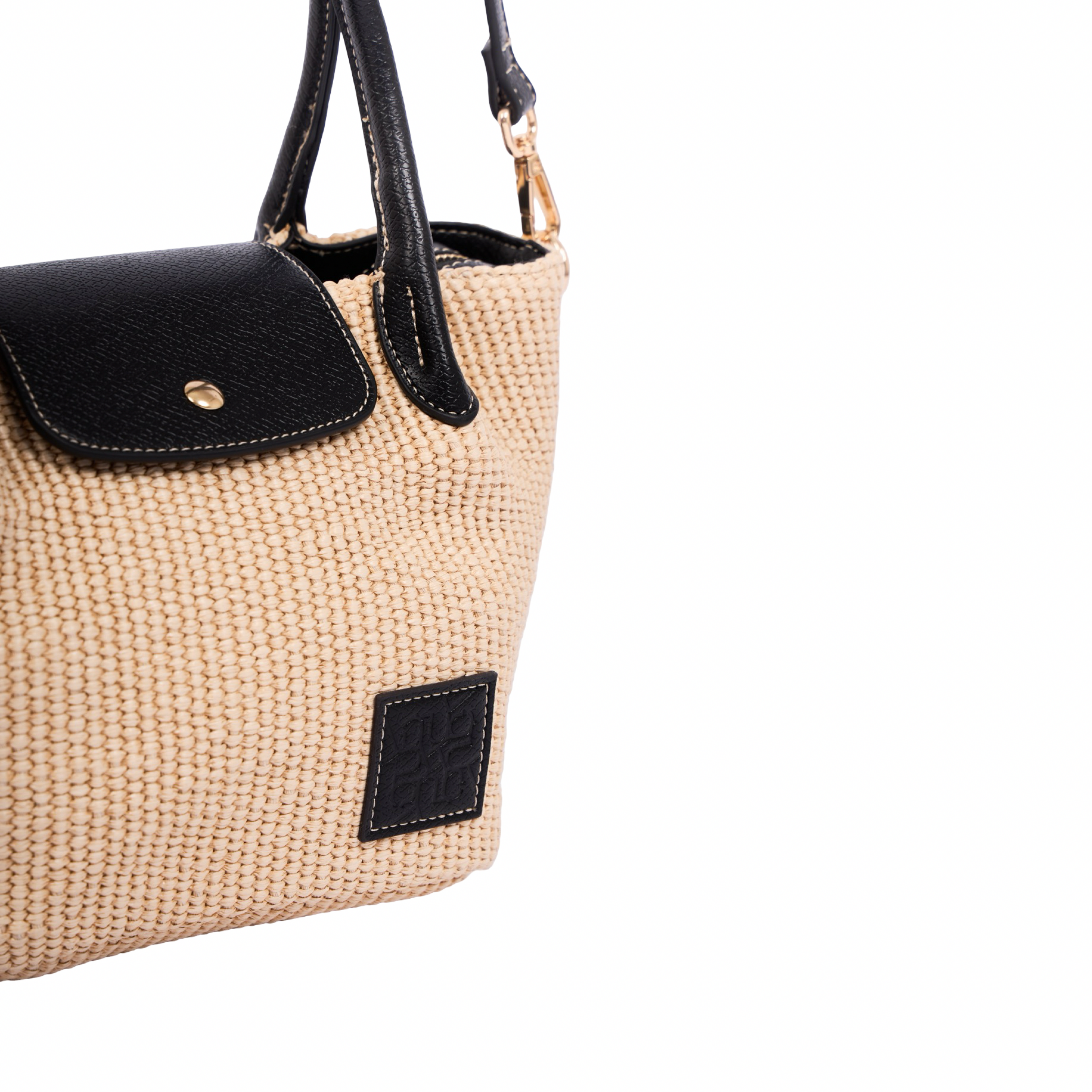 Resort Weave – Woven Mini Shoulder Bag S – Black
