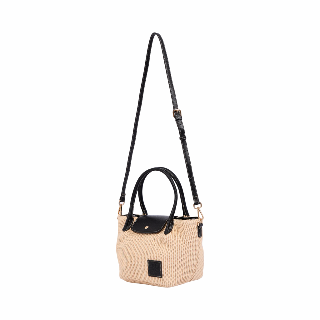 Resort Weave – Woven Mini Shoulder Bag S – Black