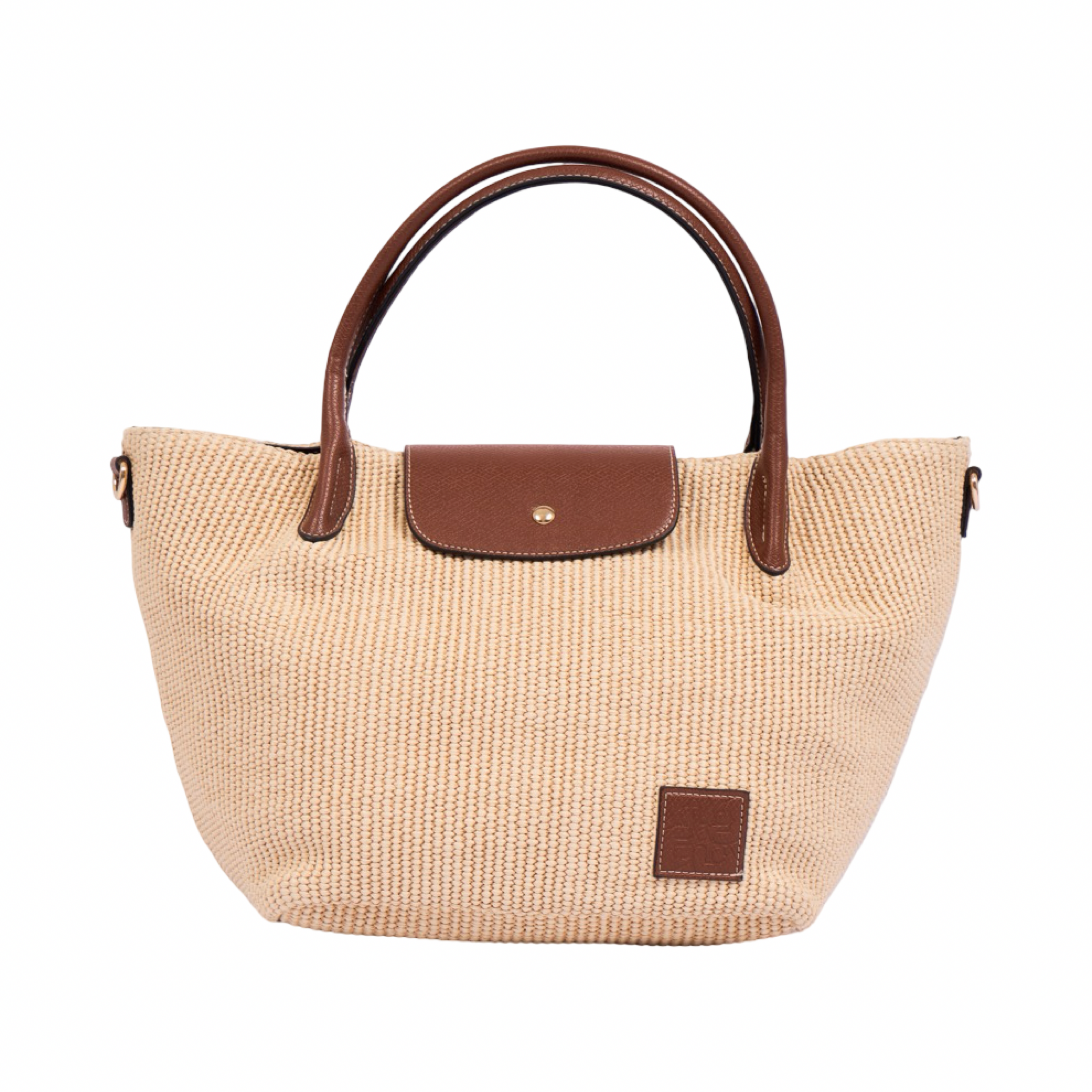 Resort Weave – Woven Shoulder Bag M – Brown