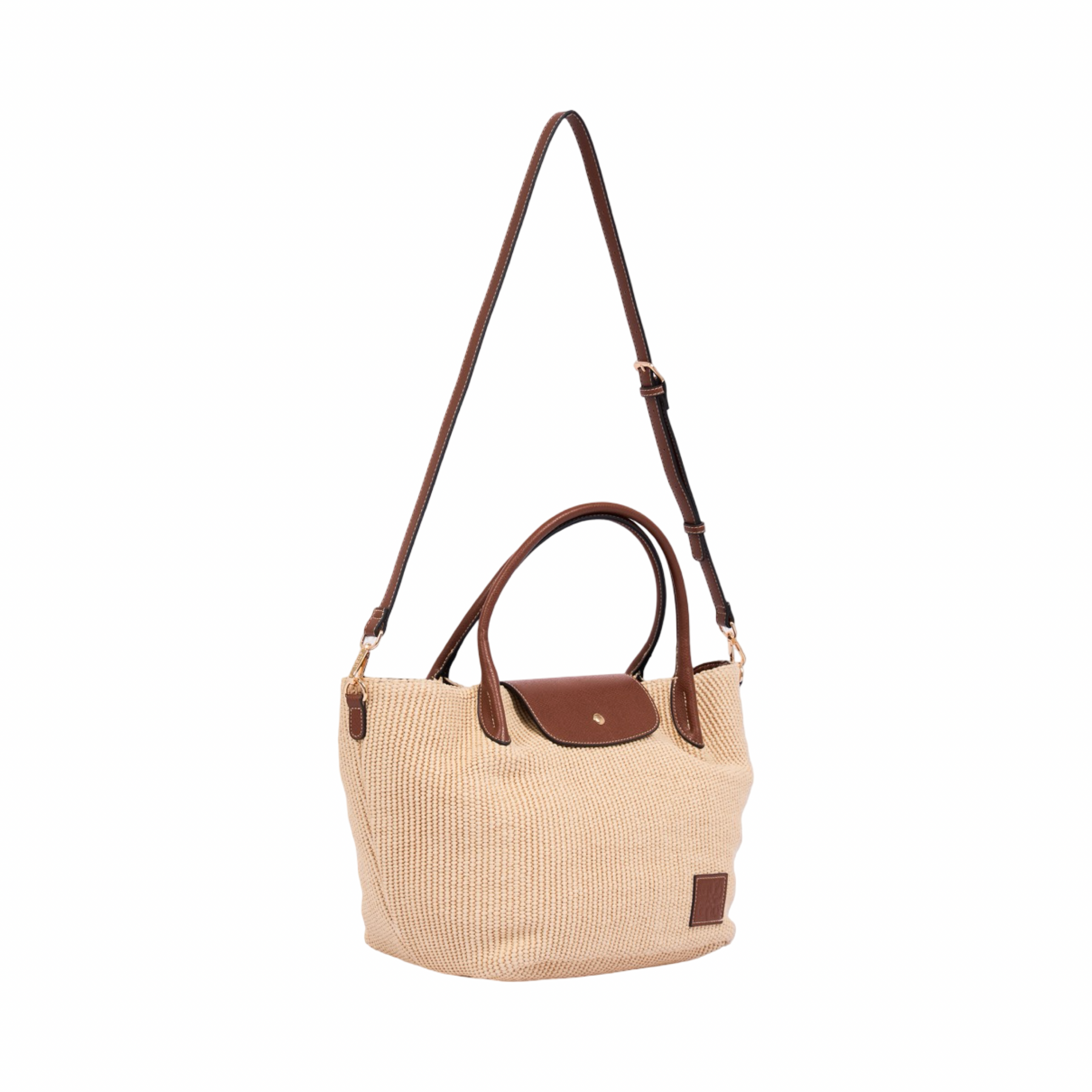 Resort Weave – Woven Shoulder Bag M – Brown