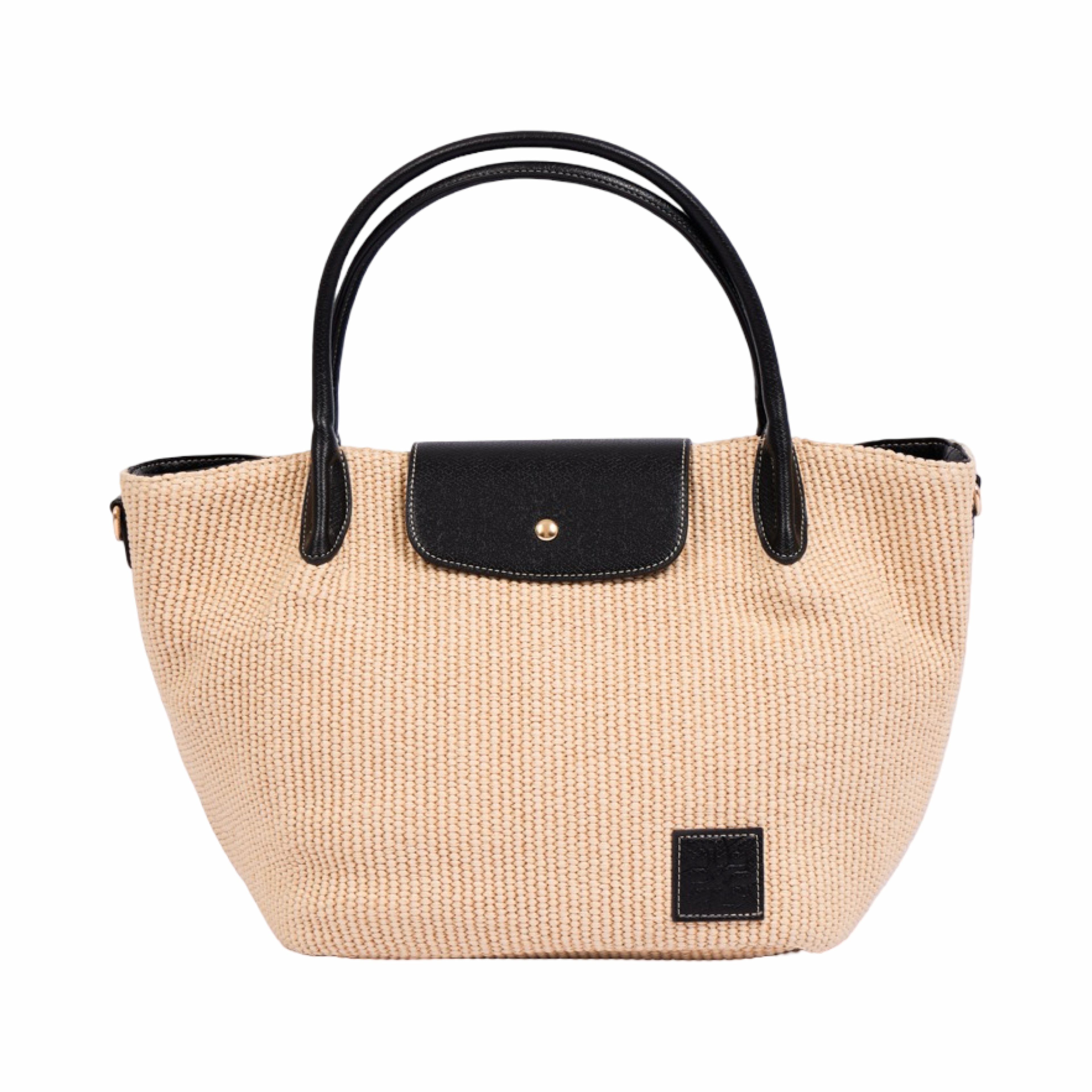 Resort Weave – Woven Shoulder Bag M – Black