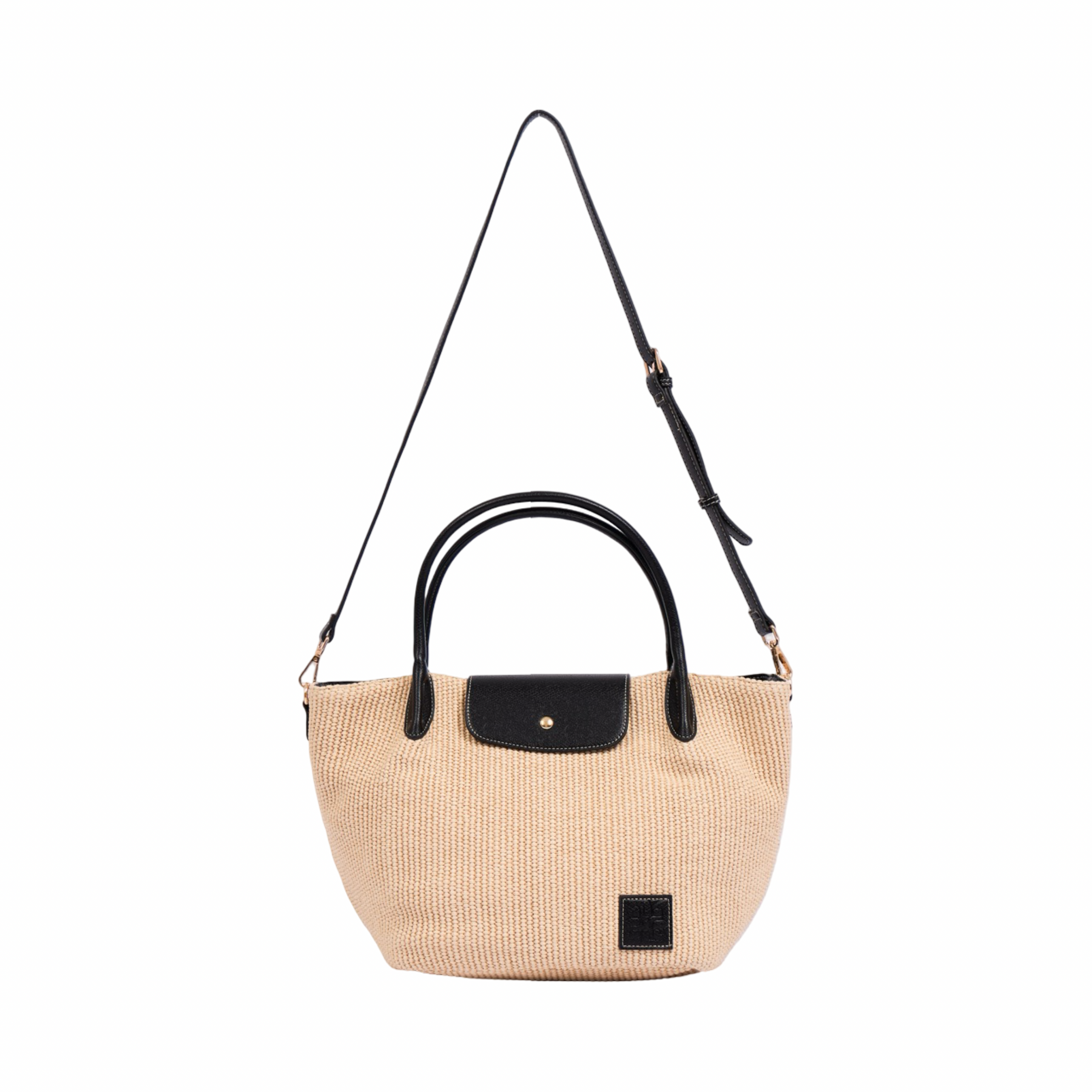 Resort Weave – Woven Shoulder Bag M – Black