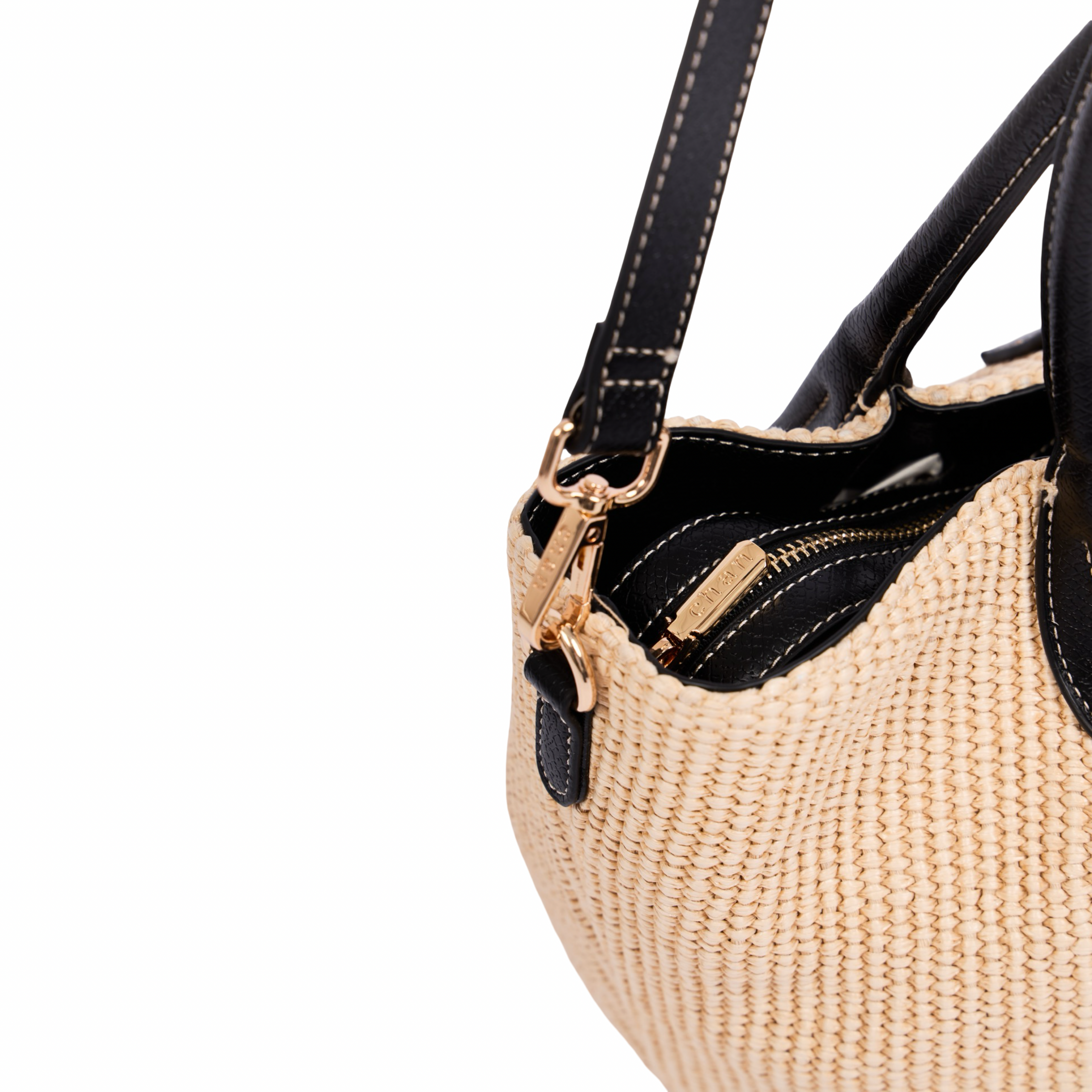 Resort Weave – Woven Shoulder Bag M – Black