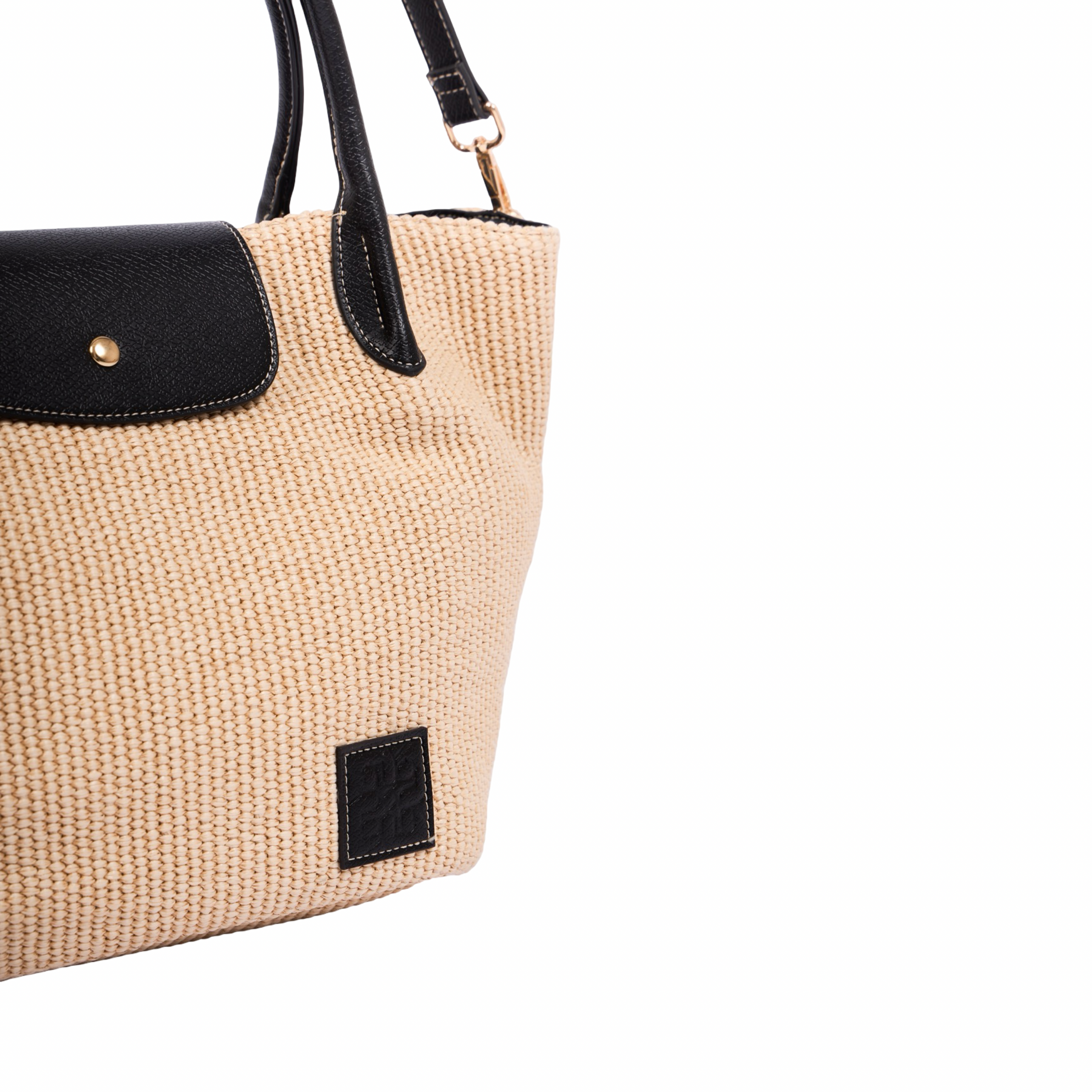 Resort Weave – Woven Shoulder Bag M – Black