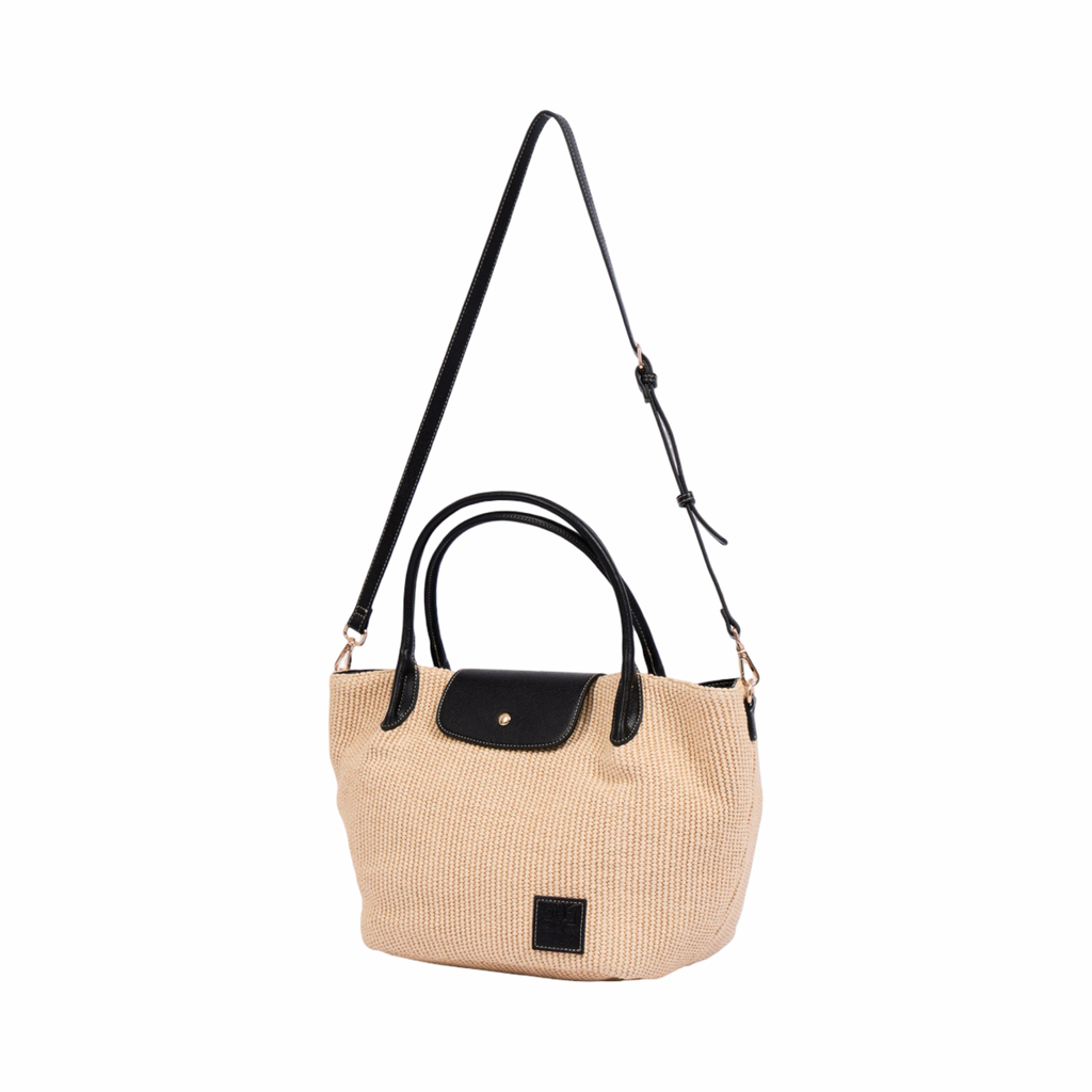 Resort Weave – Woven Shoulder Bag M – Black