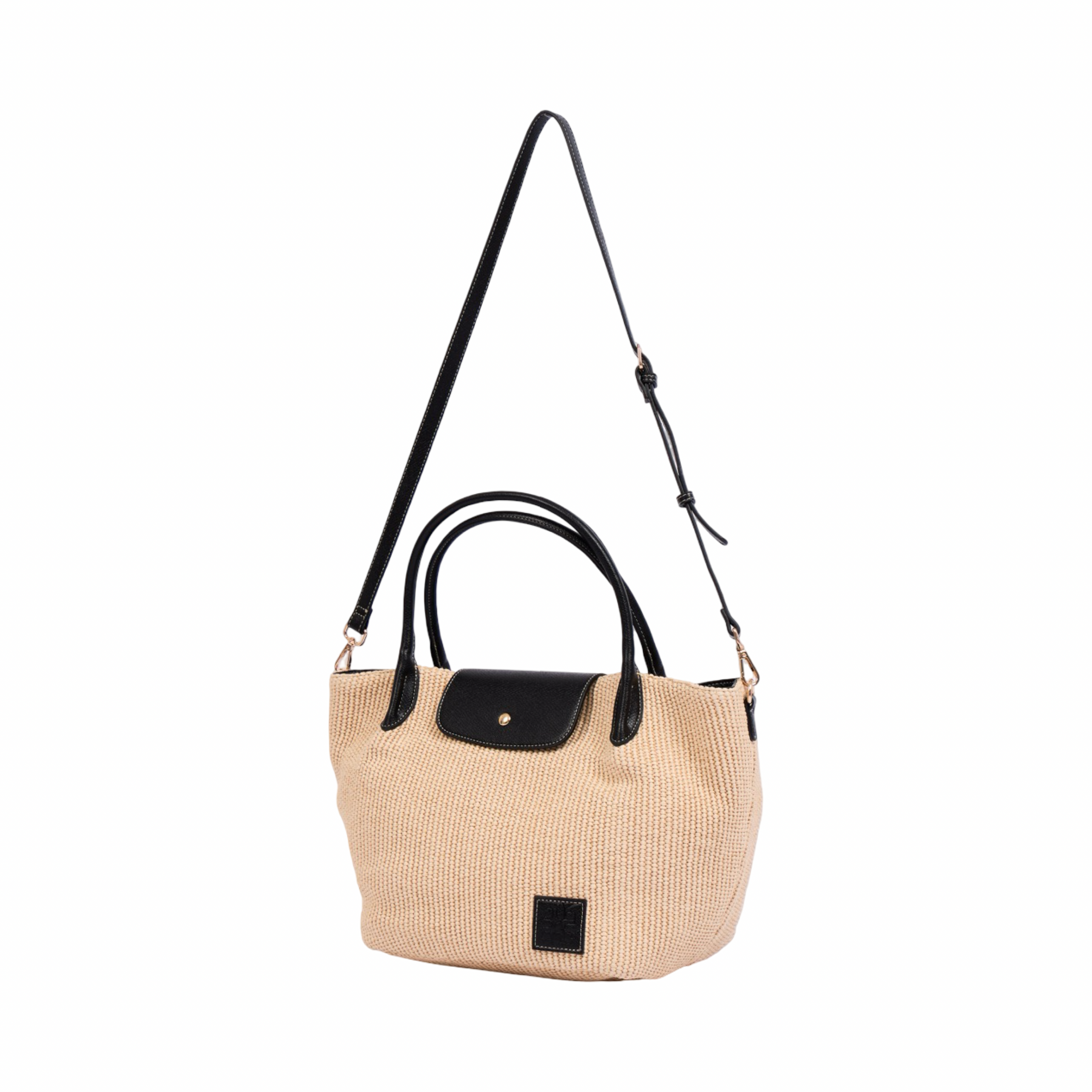 Resort Weave – Woven Shoulder Bag M – Black