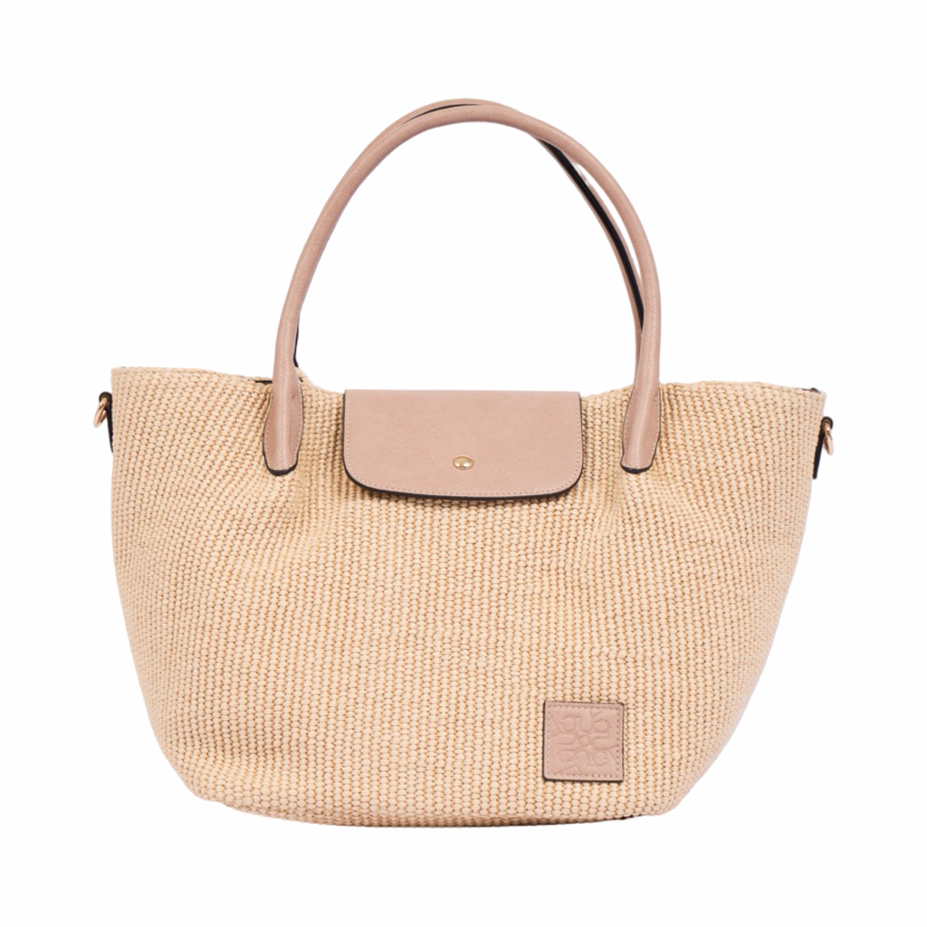 Resort Weave – Woven Shoulder Bag M – Beige