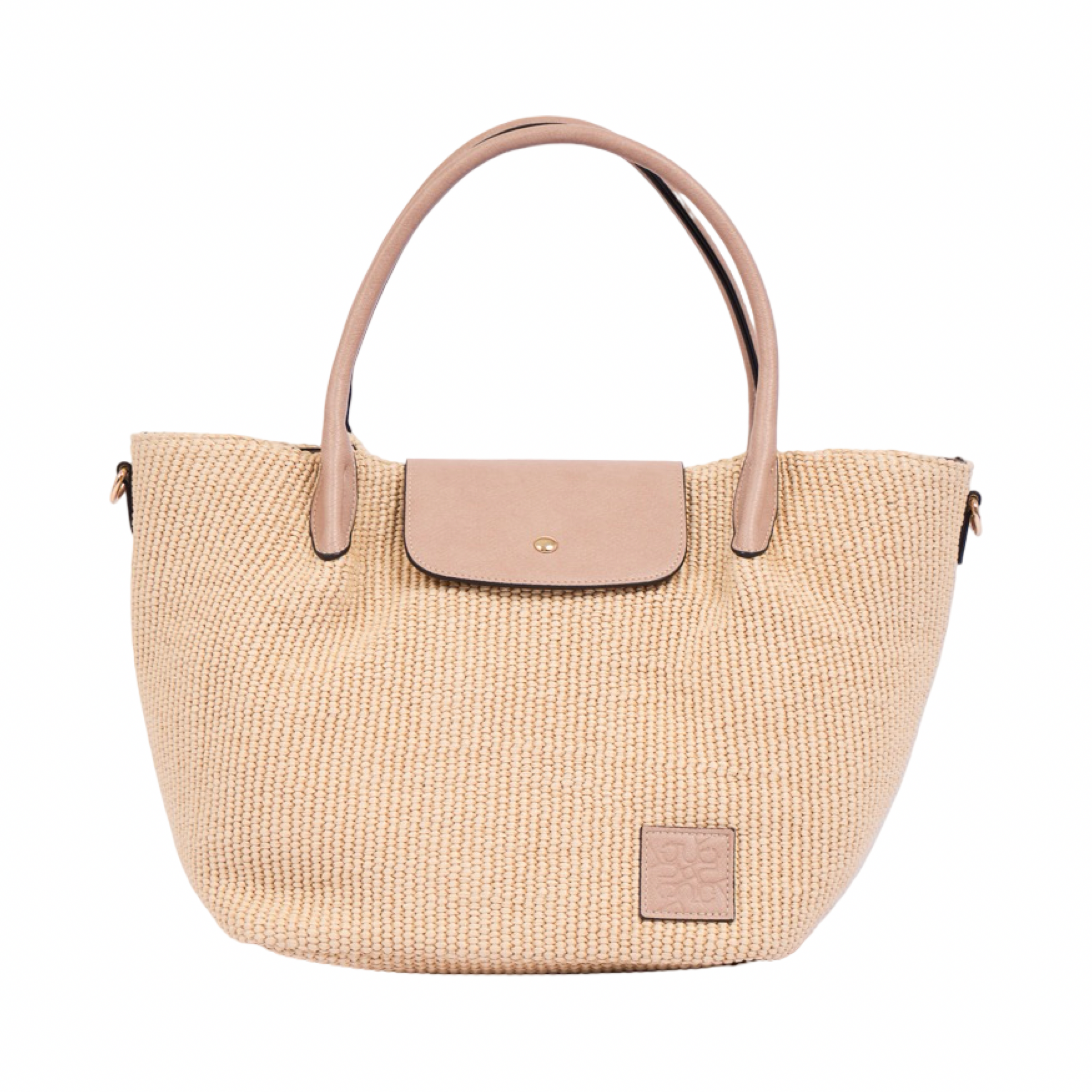 Resort Weave – Woven Shoulder Bag M – Beige