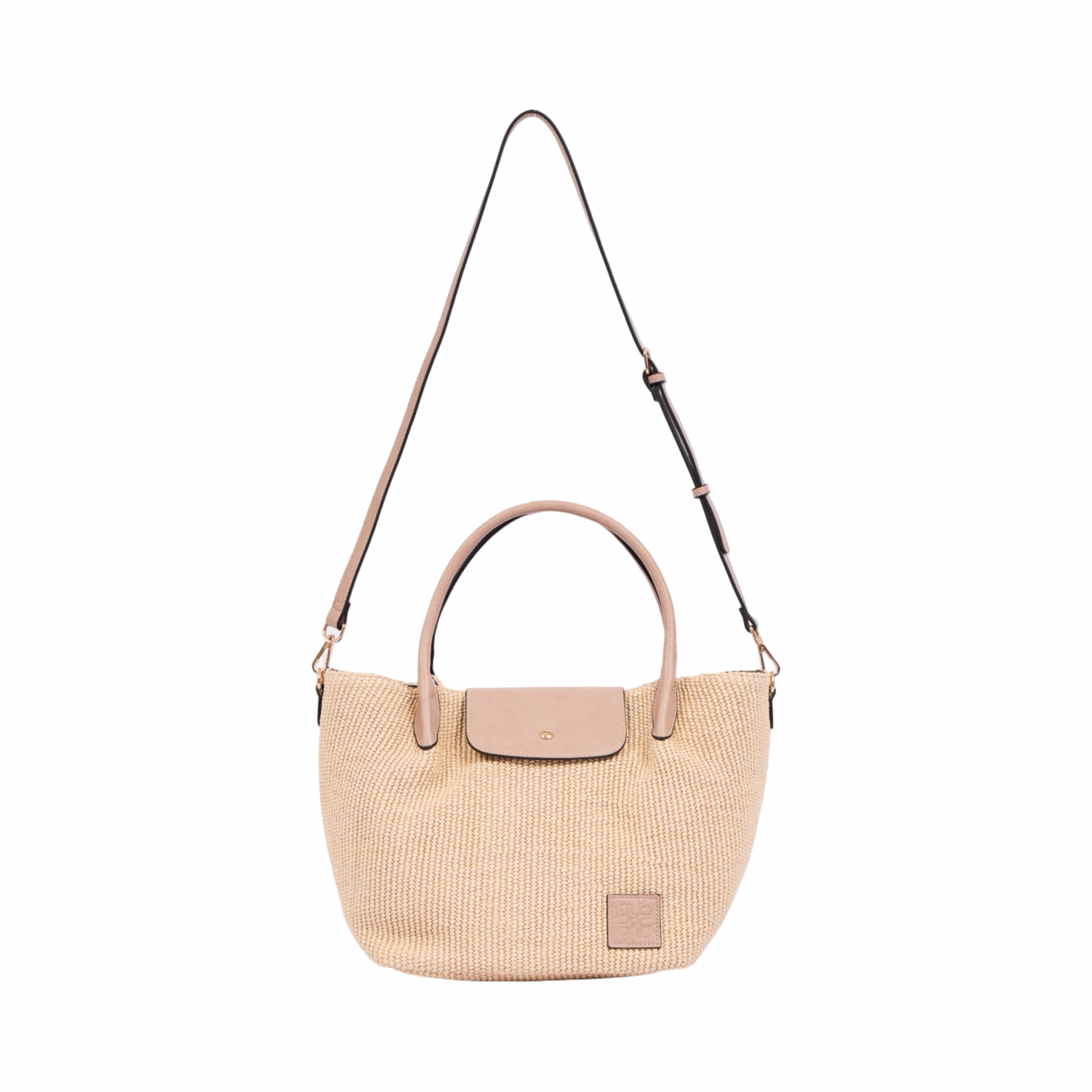 Resort Weave – Woven Shoulder Bag M – Beige