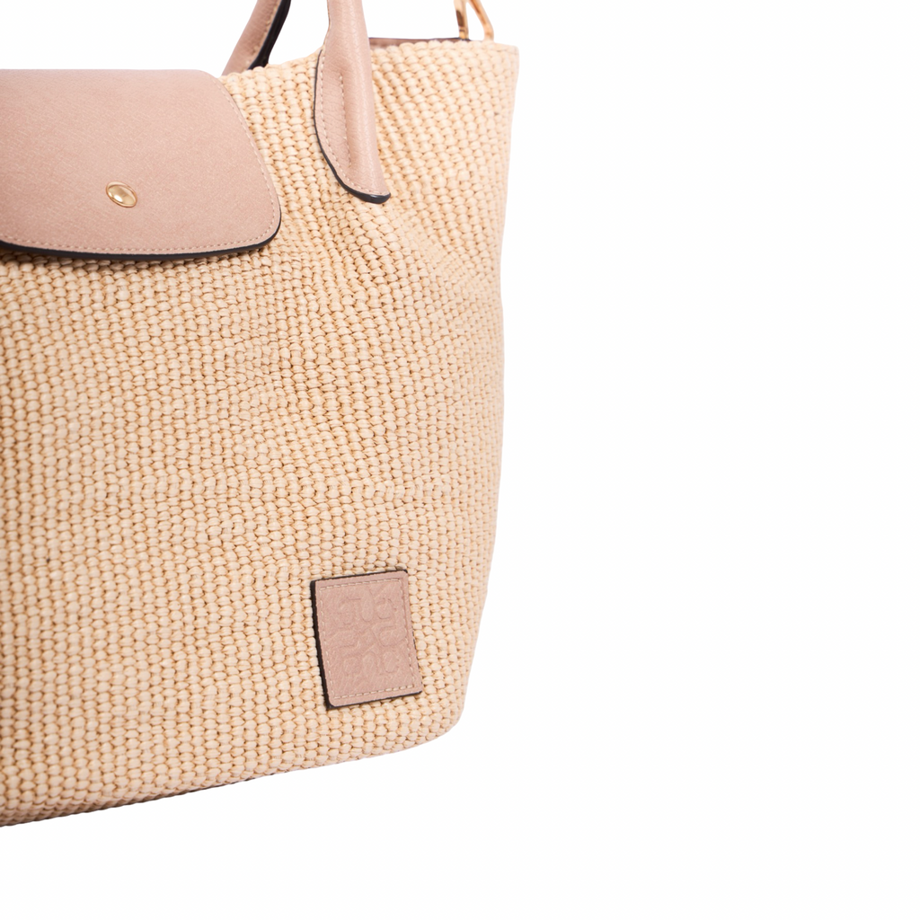 Resort Weave – Woven Shoulder Bag M – Beige