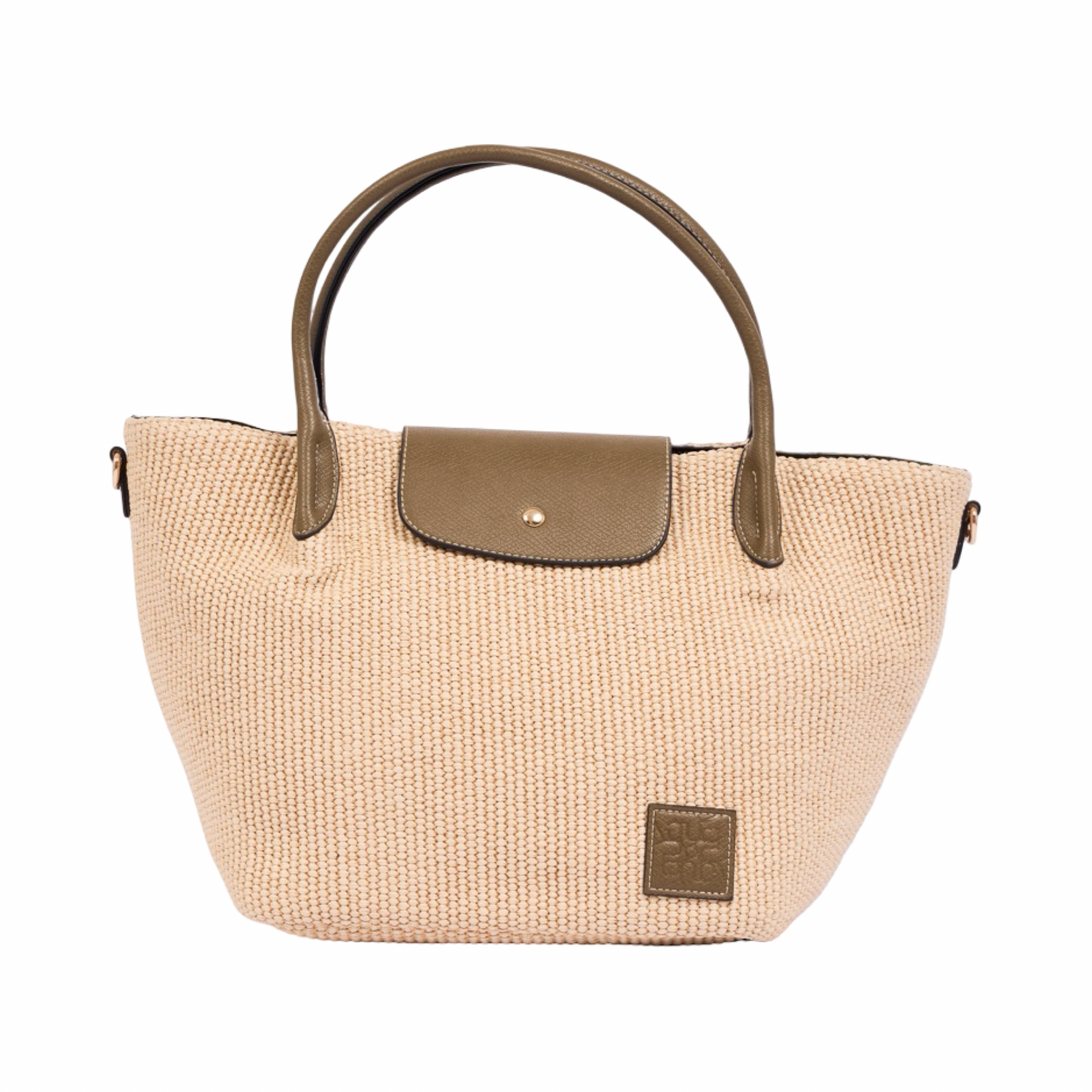 Resort Weave – Woven Shoulder Bag M – Khaki
