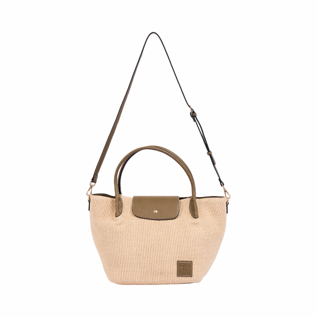 Resort Weave – Woven Shoulder Bag M – Khaki
