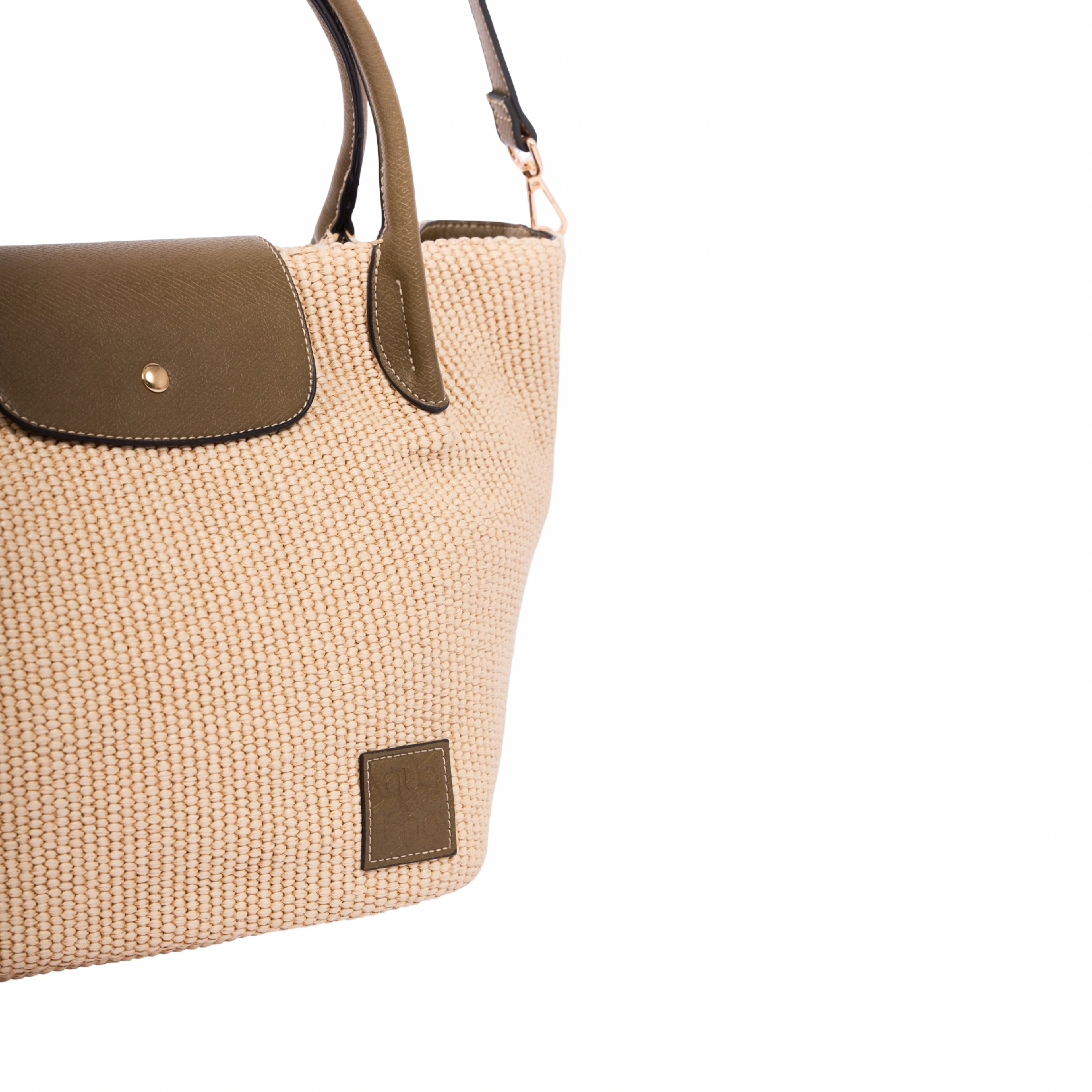 Resort Weave – Woven Shoulder Bag M – Khaki