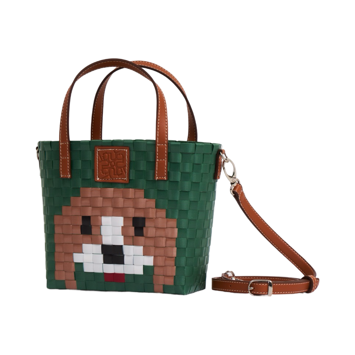 Animal Basket Bag With Strap Beagle S - Green
